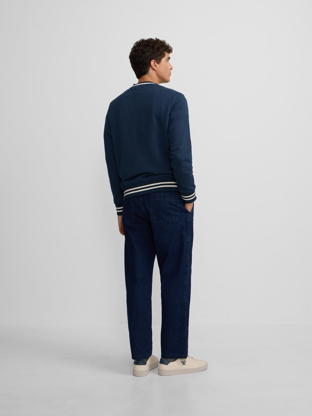 Sudadera retro lettering marino