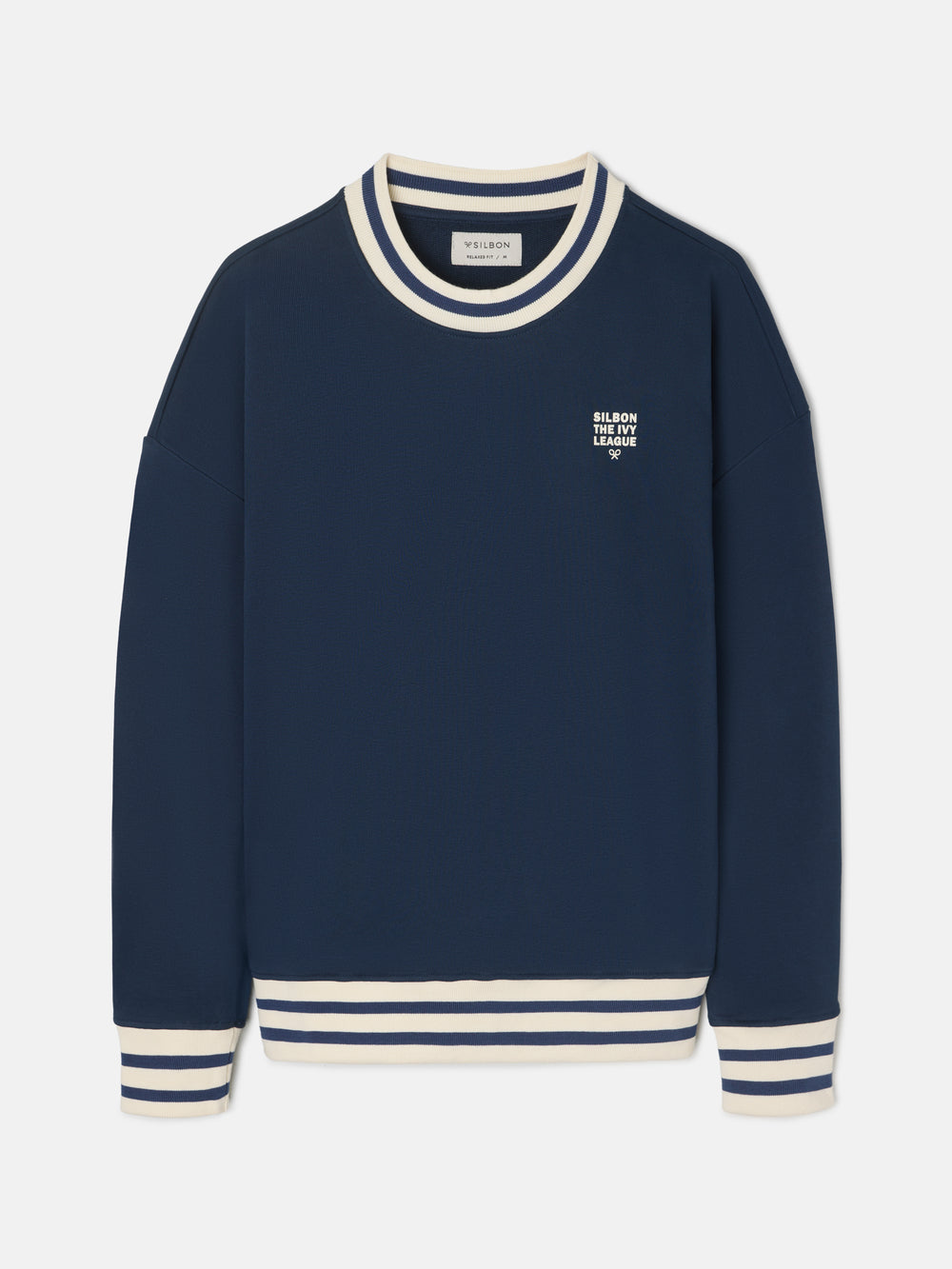 Sweat-shirt bleu marine Ivy League coupe décontractée