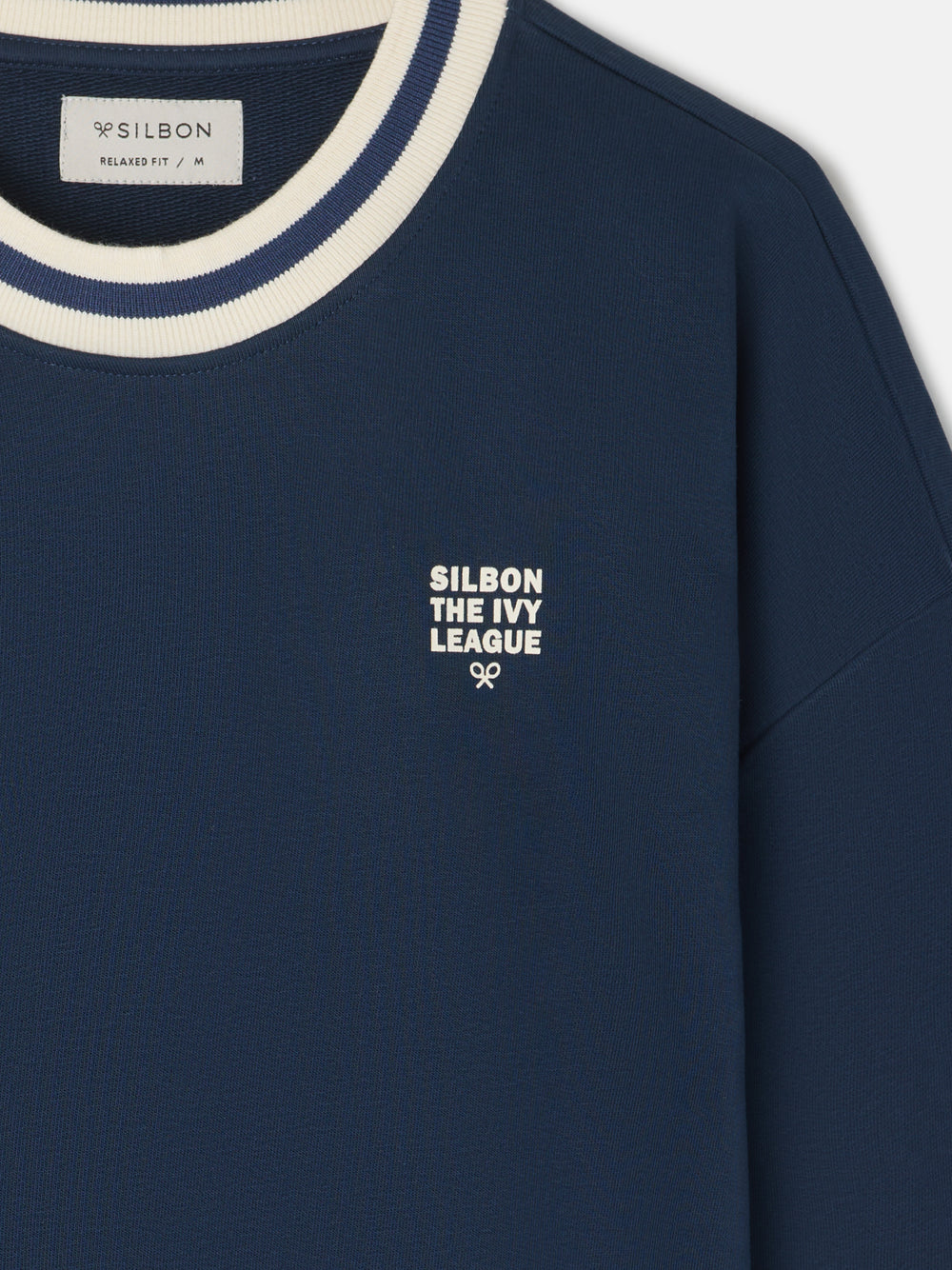 Sweat-shirt bleu marine Ivy League coupe décontractée