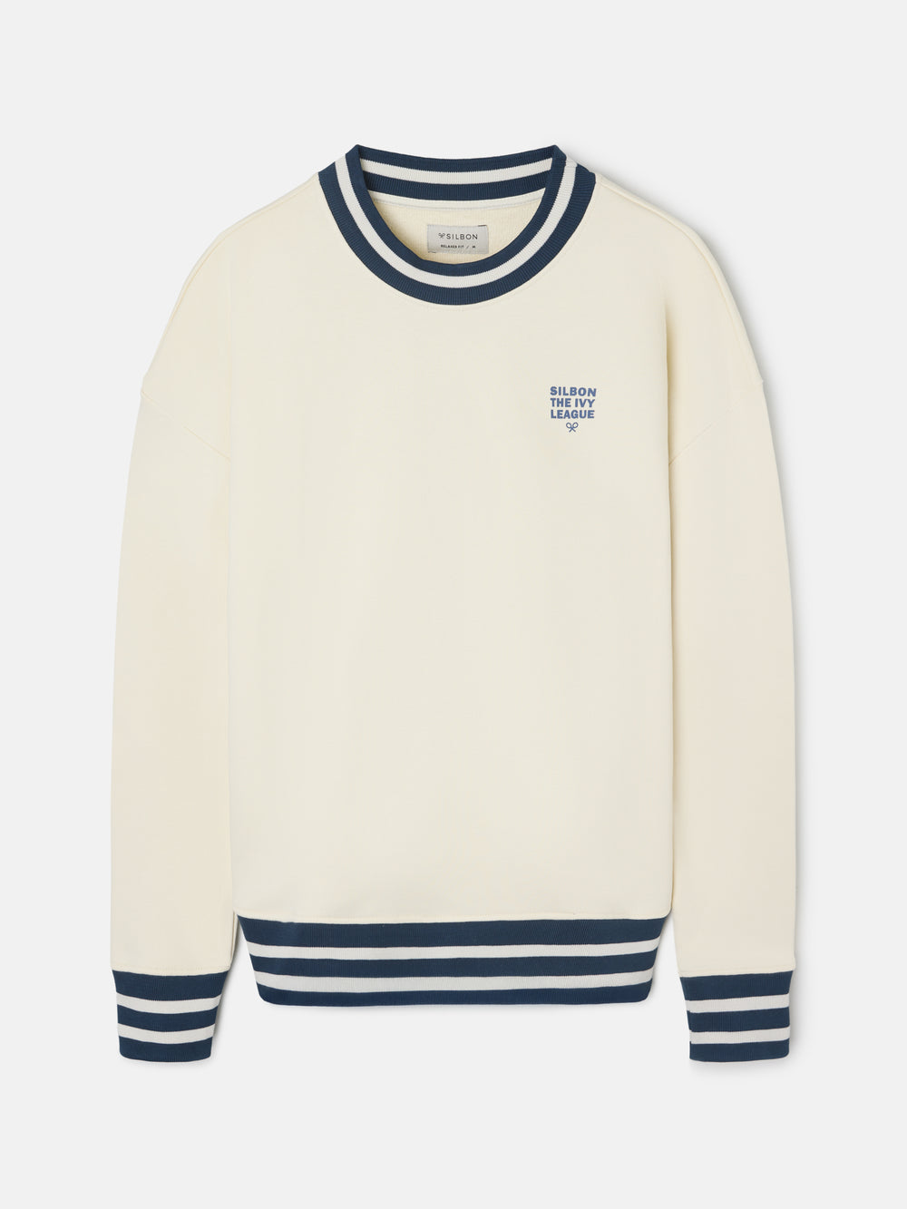 Sudadera relaxed fit ivy league crema