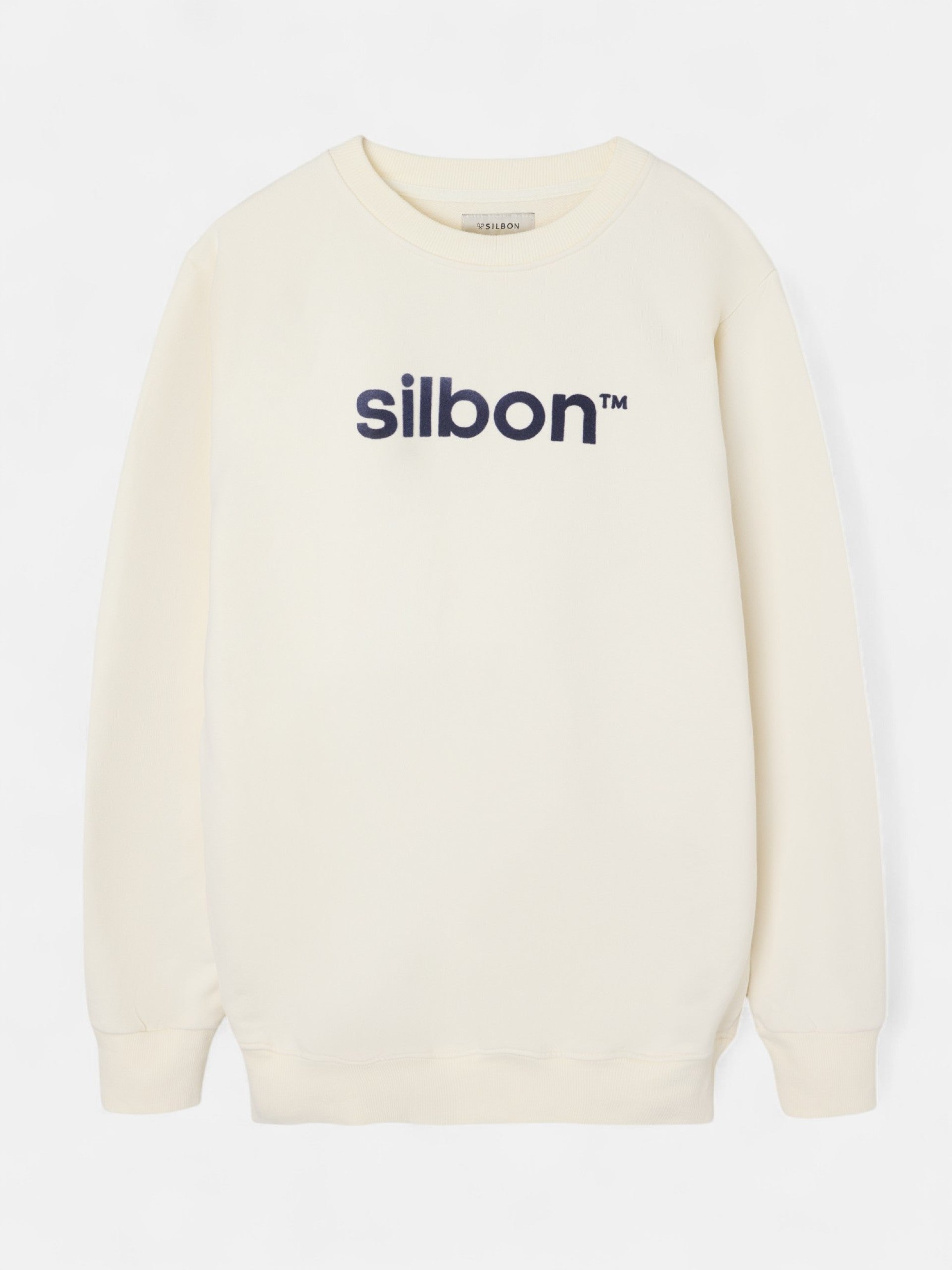 Sweat-shirt crème floqué Silbon