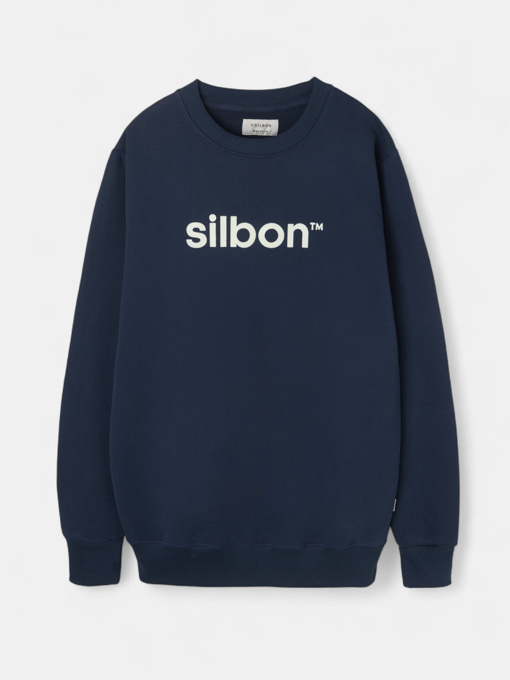 Sweat-shirt bleu marine floqué Silbon