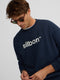 Sweat-shirt bleu marine floqué Silbon