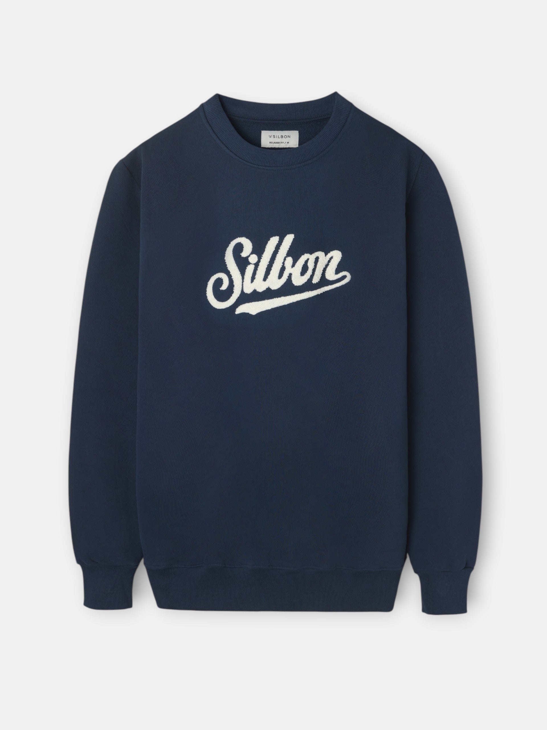 Sweatshirt relaxed fit retro azul-marinho