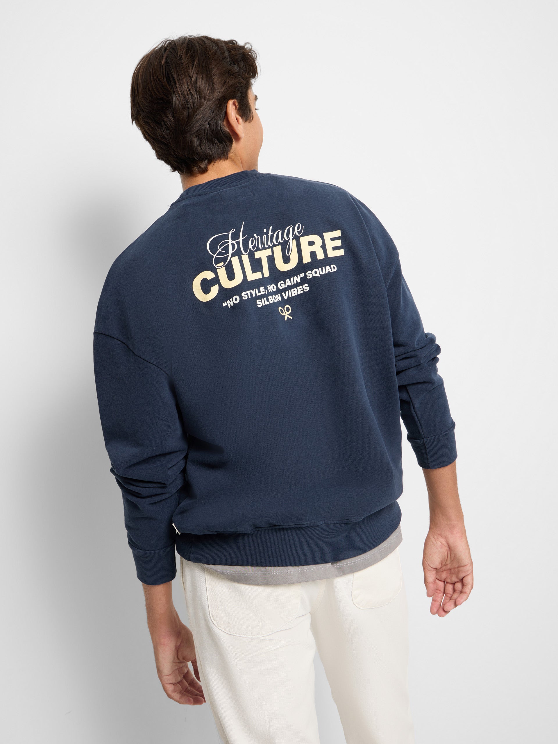 Sweatshirt relaxed fit culture azul-marinho
