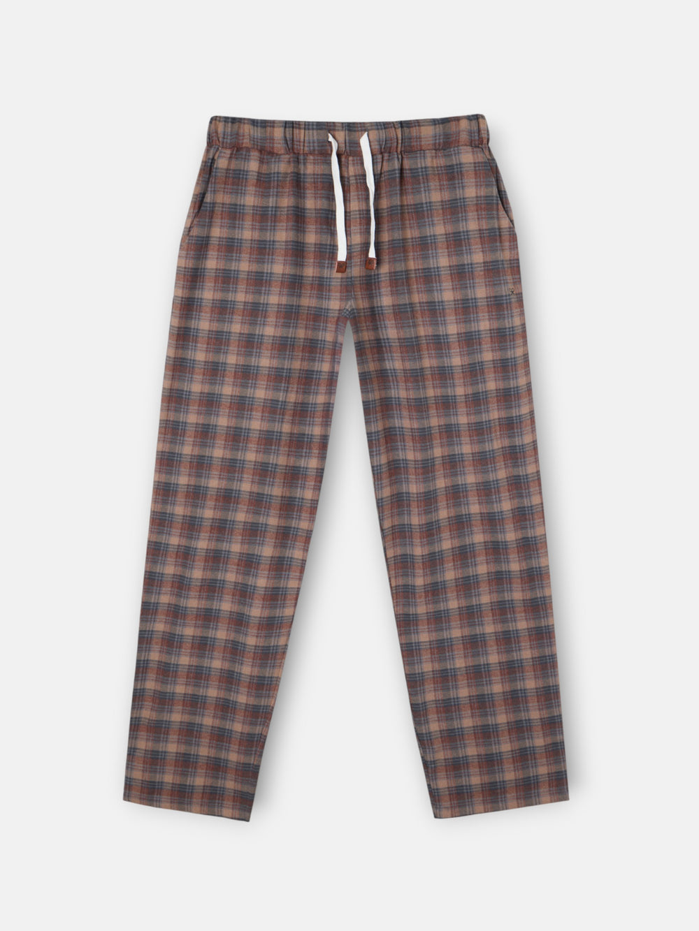 brown grey tartan plaid pajamas