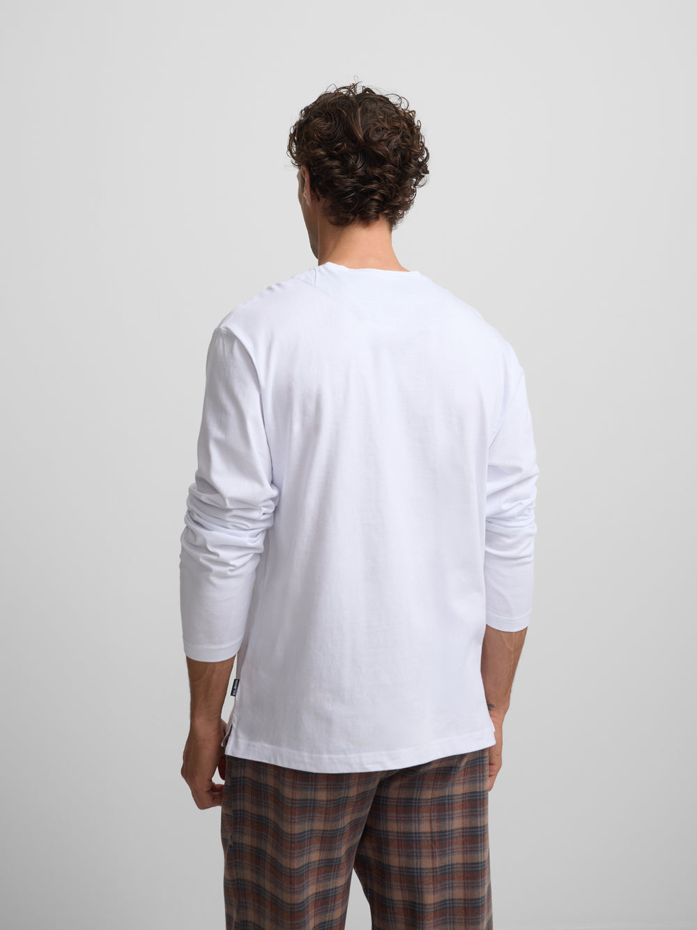 brown grey tartan plaid pajamas