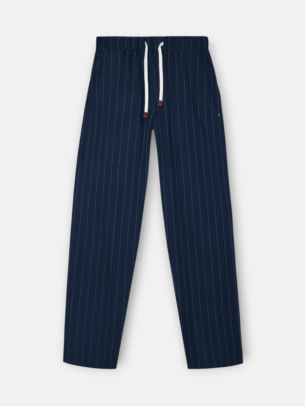 Navy blue pinstriped pajamas