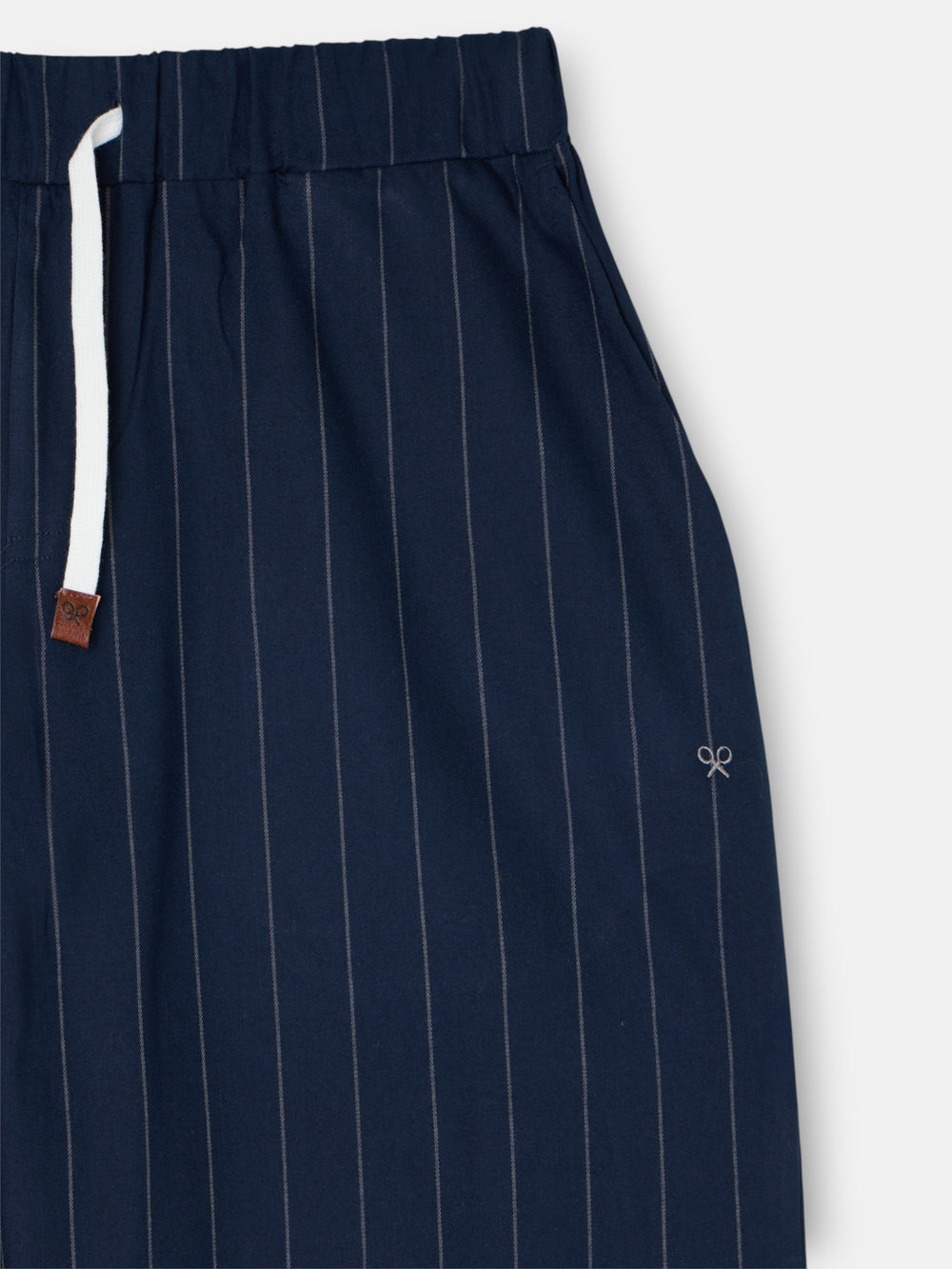 Navy blue pinstriped pajamas