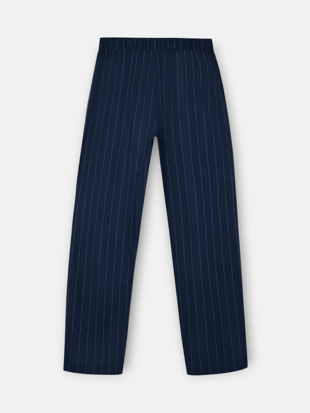 Navy blue pinstriped pajamas