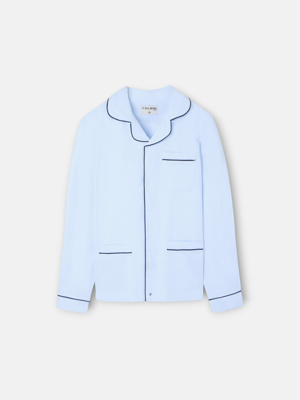 Pyjama chemise bleu clair à motif pied-de-poule pour enfants