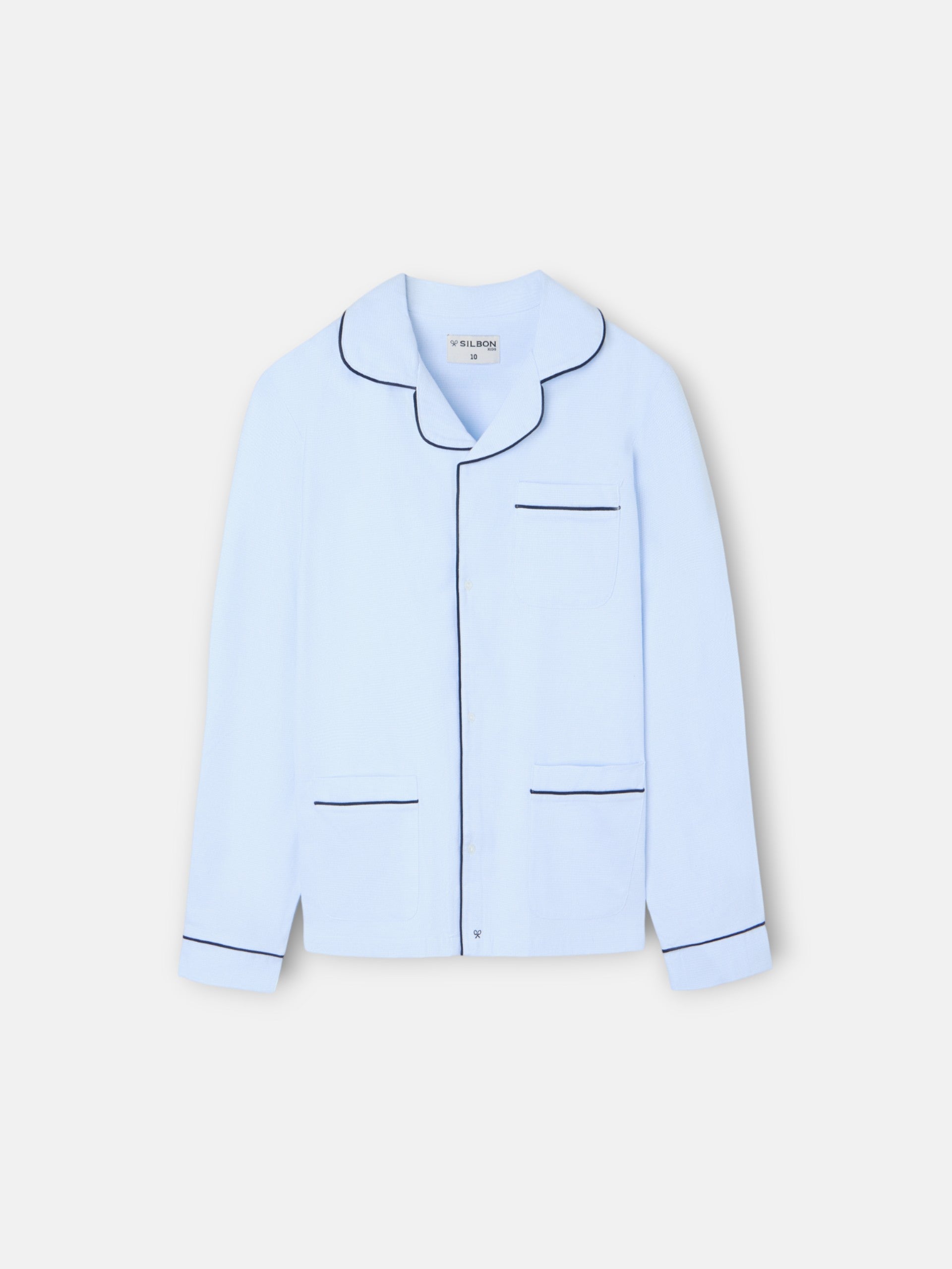 Pijama infantil camisola padrão pata de galo azul celeste