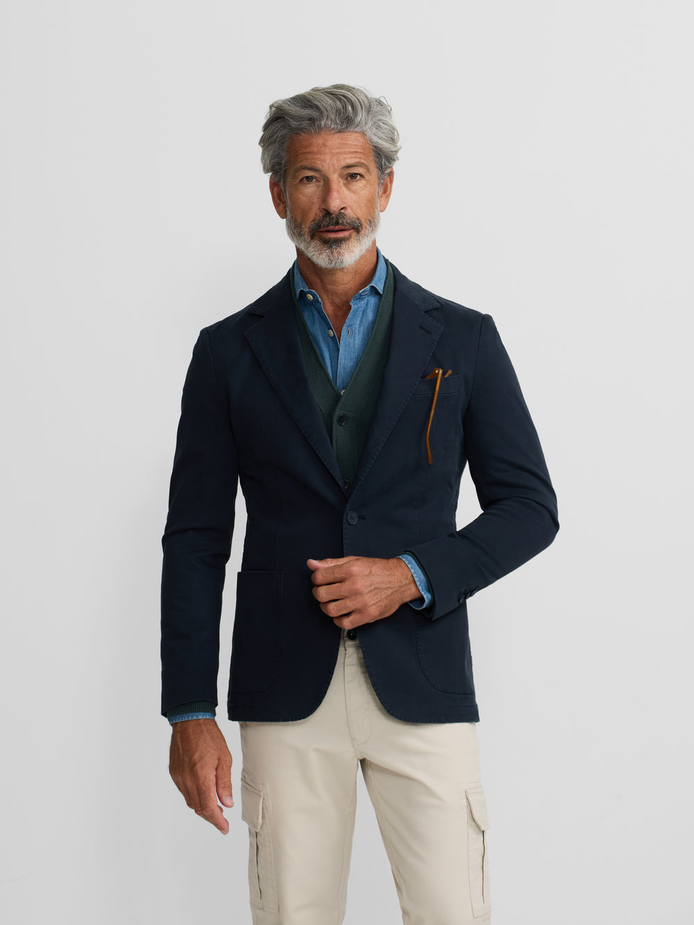 Blazer casual azul-marinho