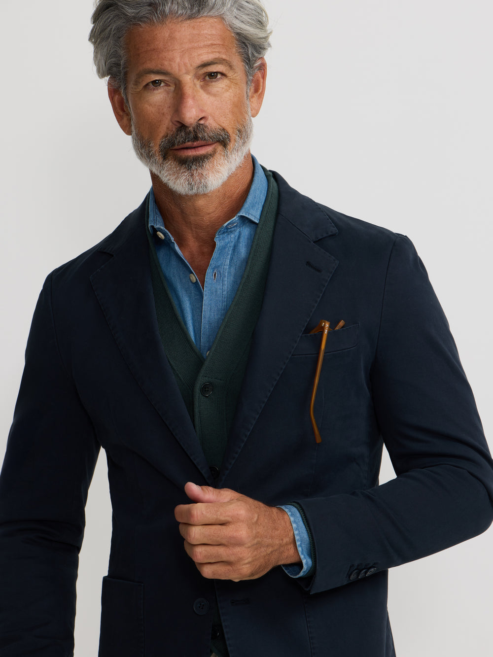 Blazer casual azul-marinho