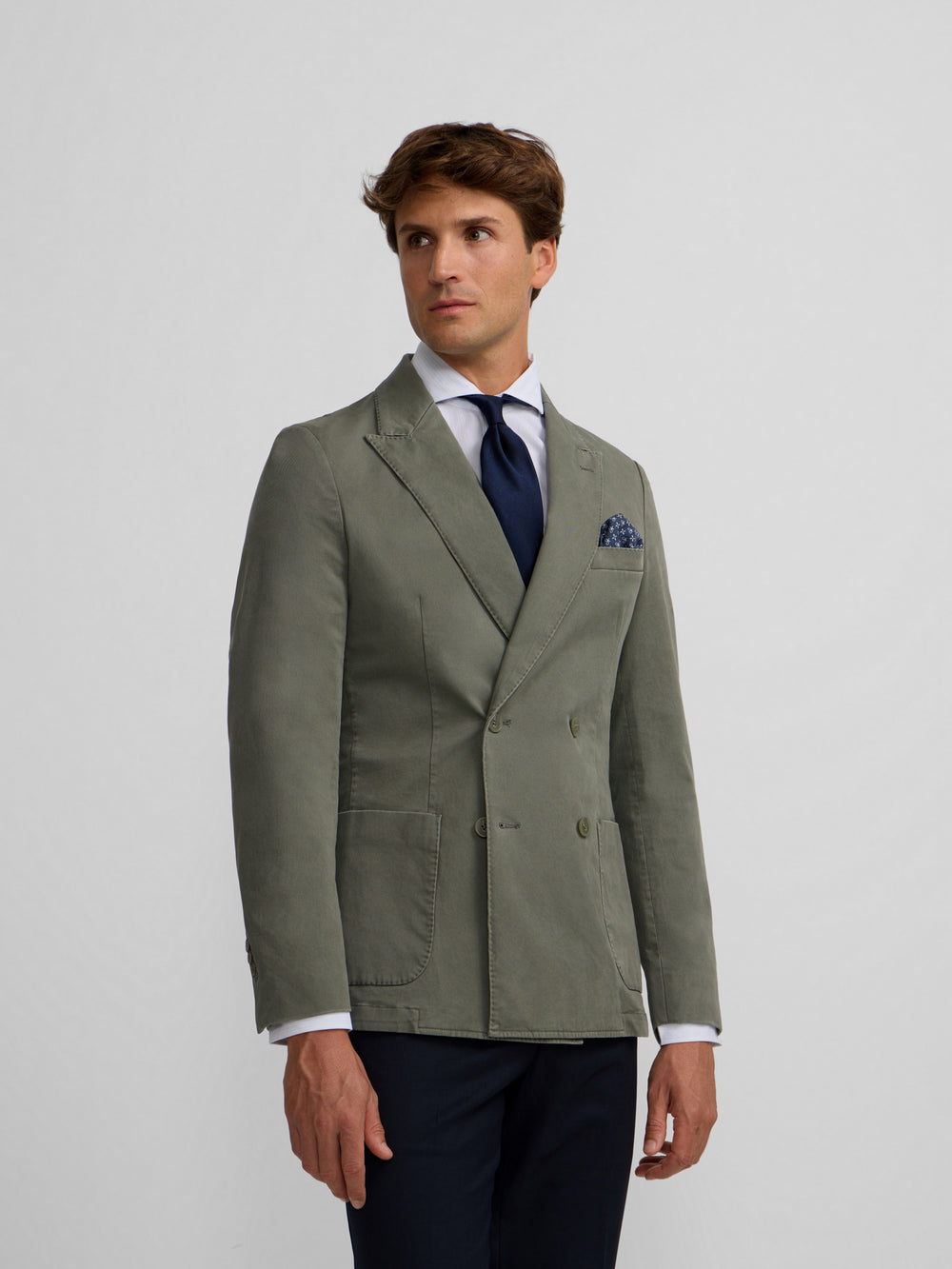 Blazer casual cruzado verde