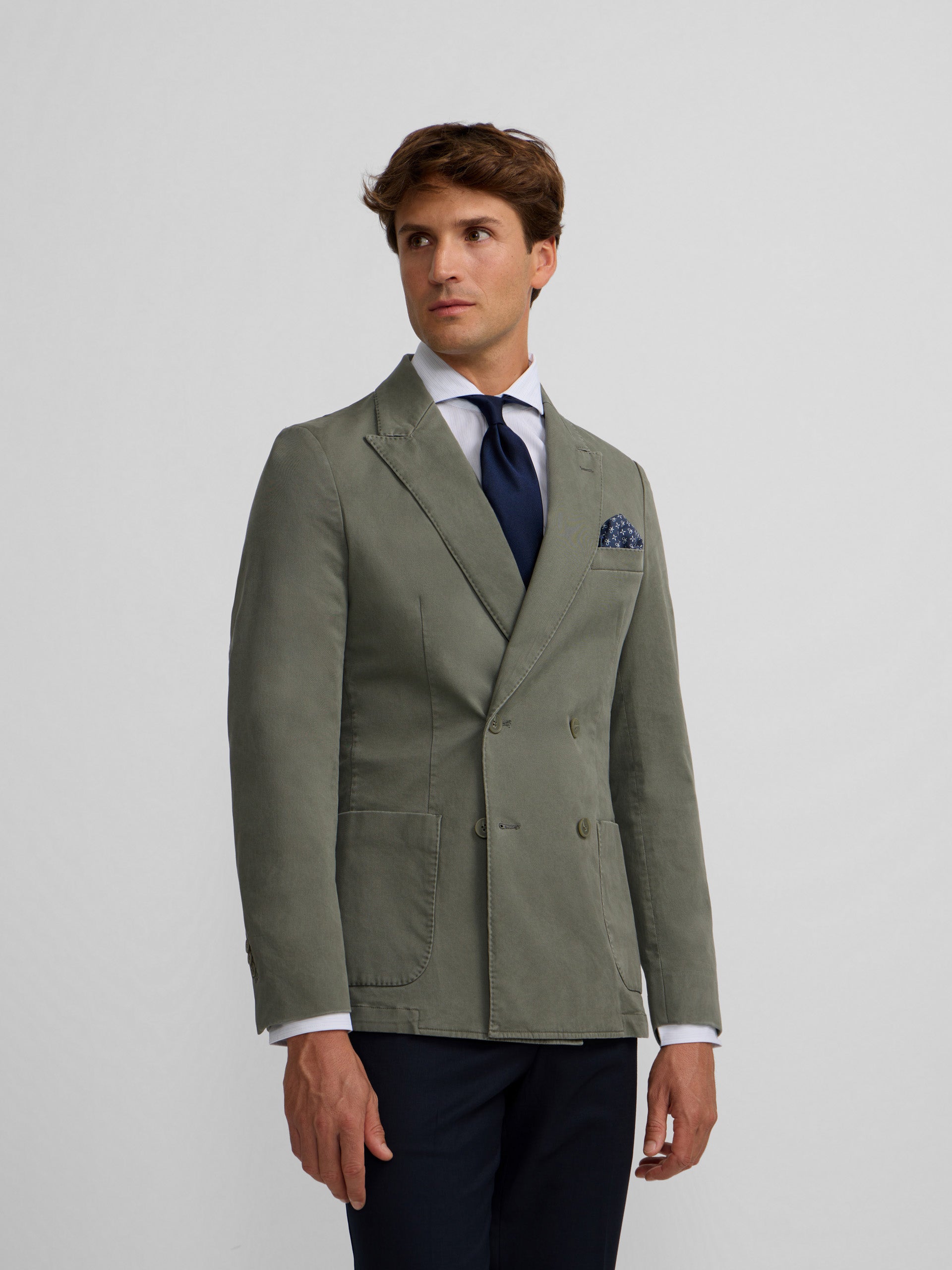 Blazer casual cruzado verde