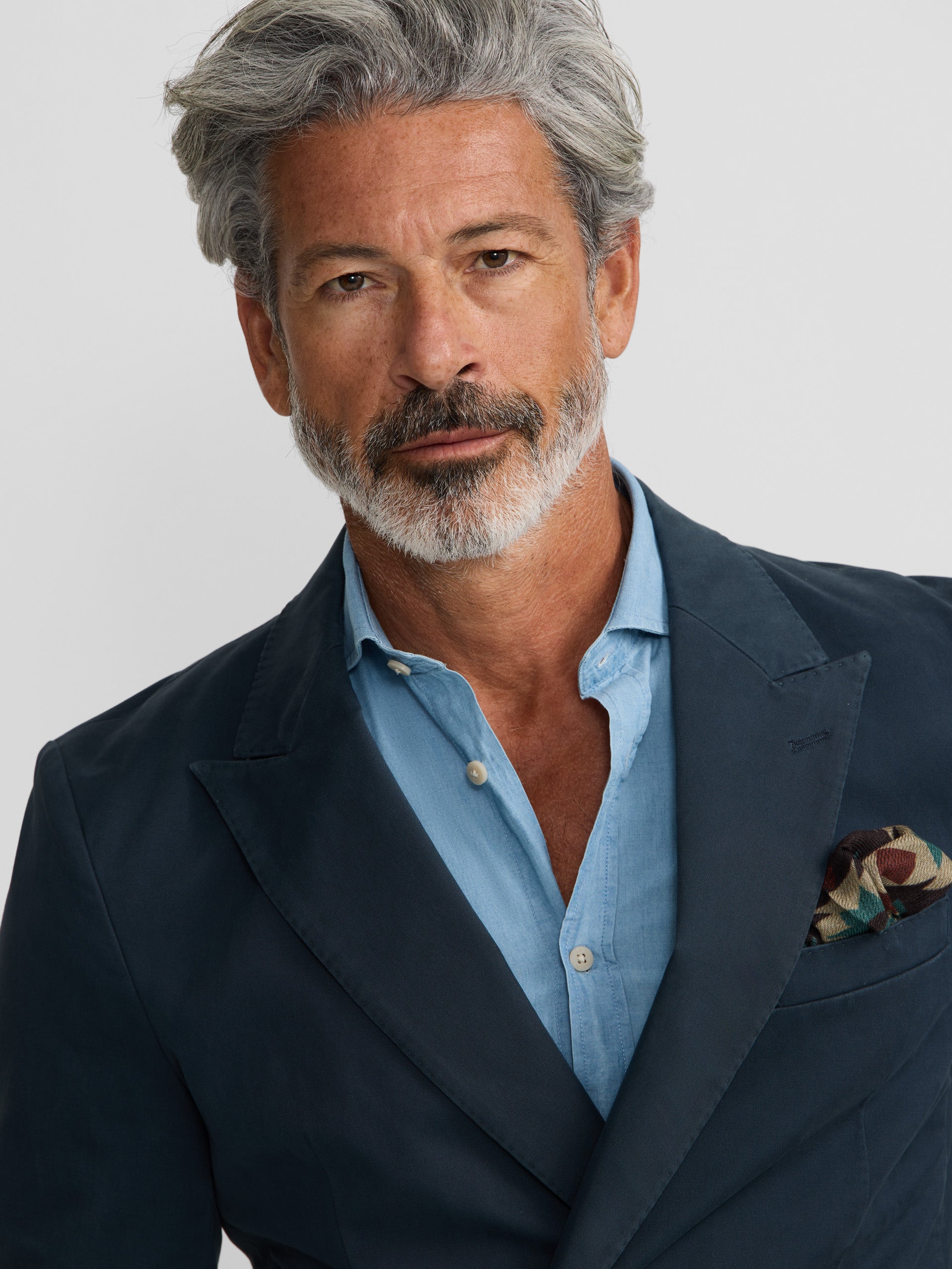 Americana casual cruzada azul