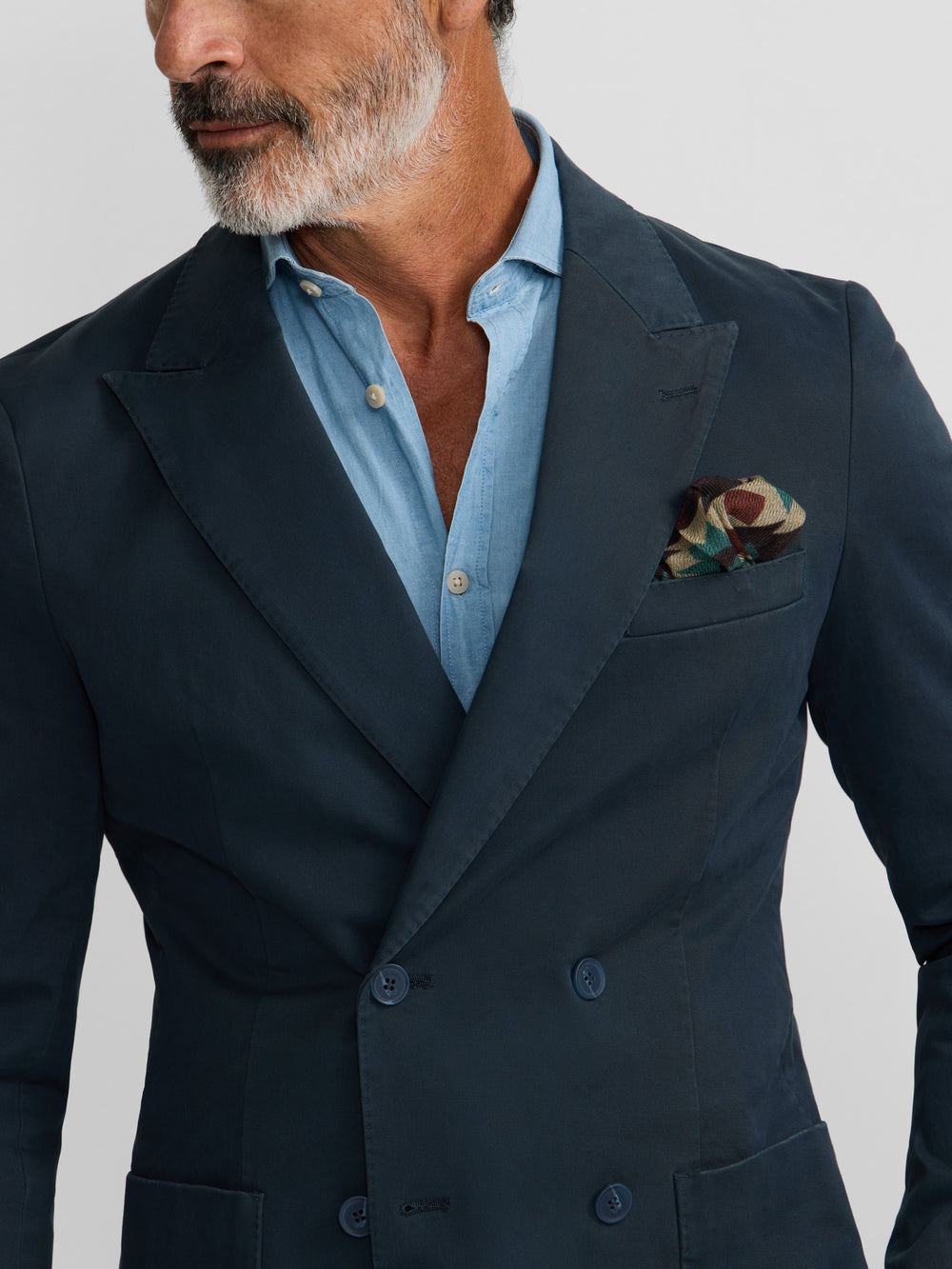 Americana casual cruzada azul