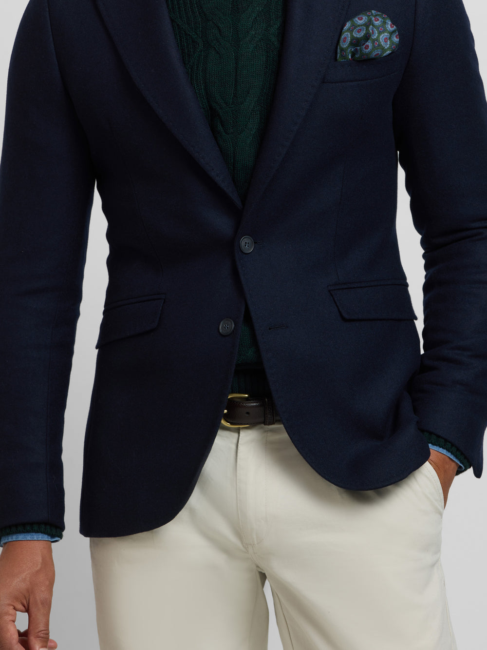 Blazer liso azul-marinho
