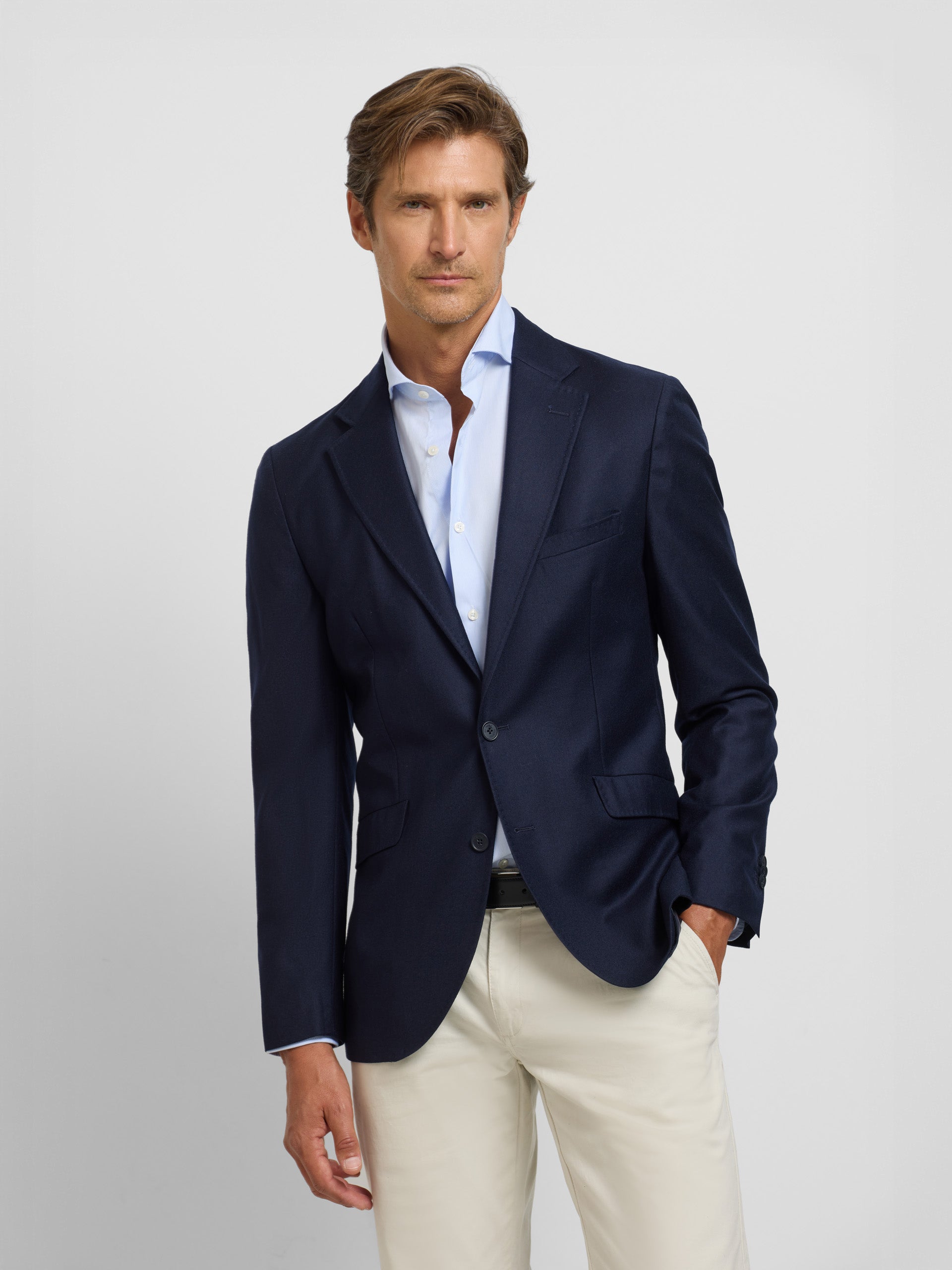 Plain navy blue blazer