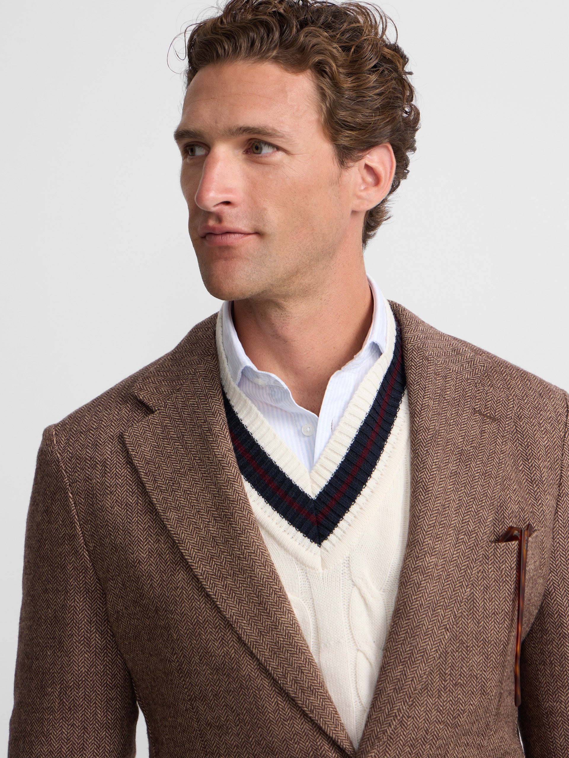 Blazer espinhado castanho