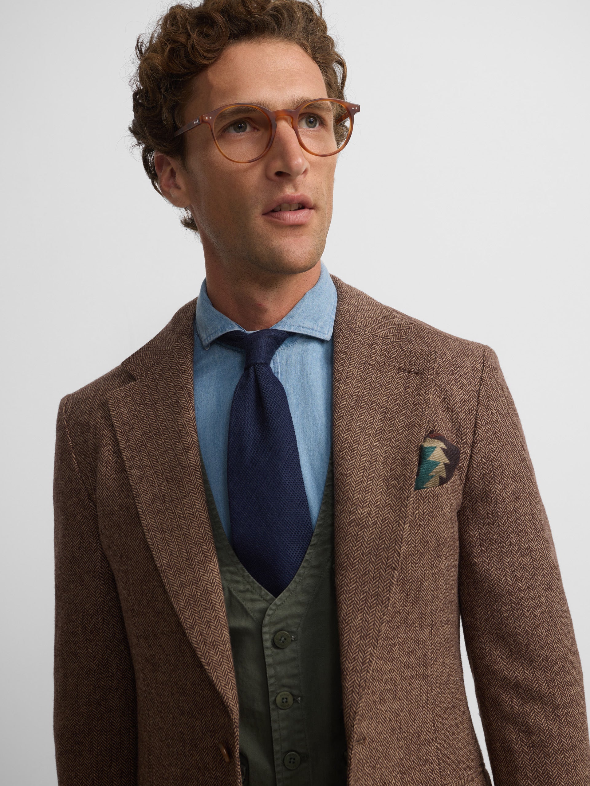 Blazer espinhado castanho