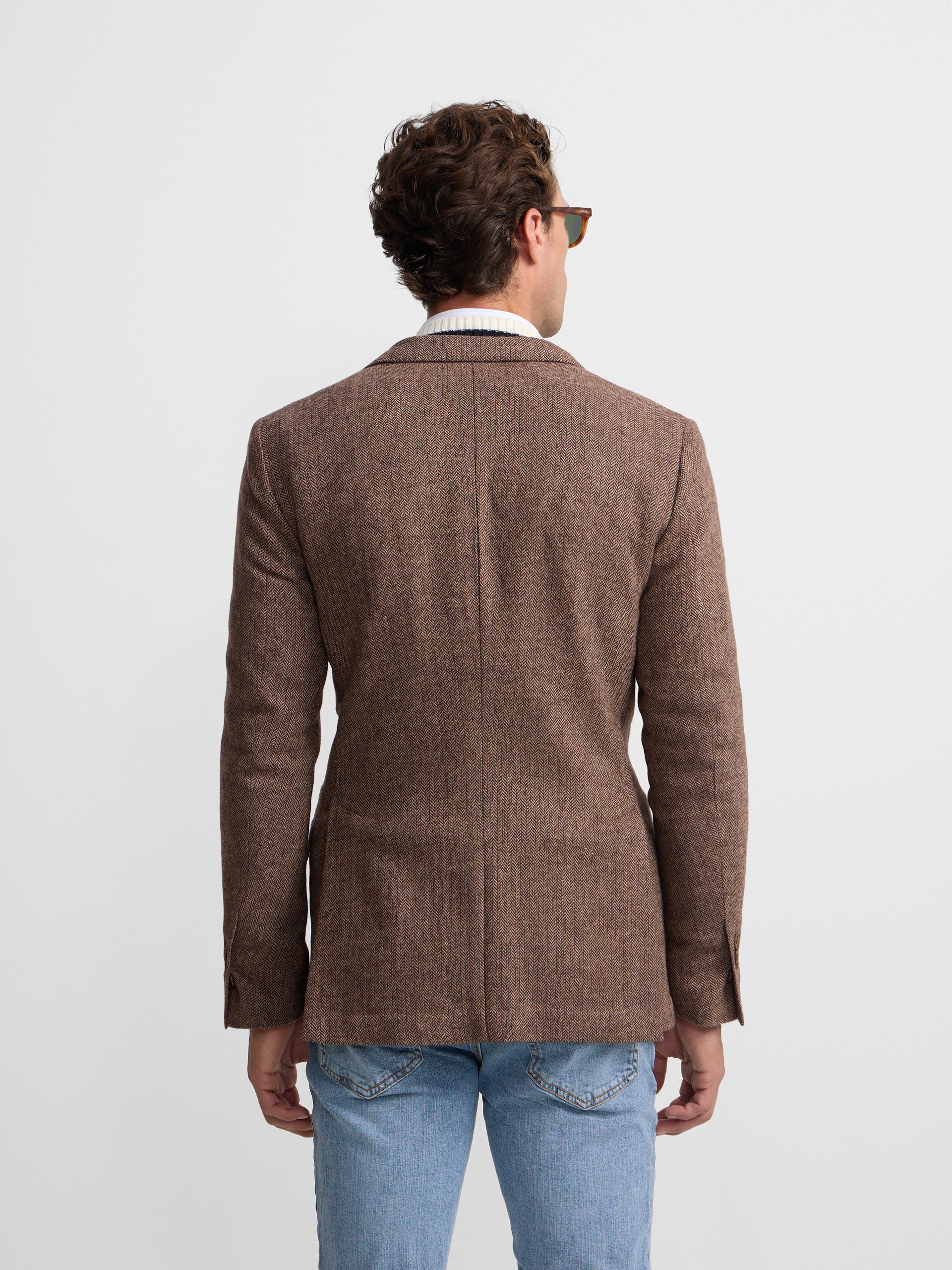 Blazer espinhado castanho