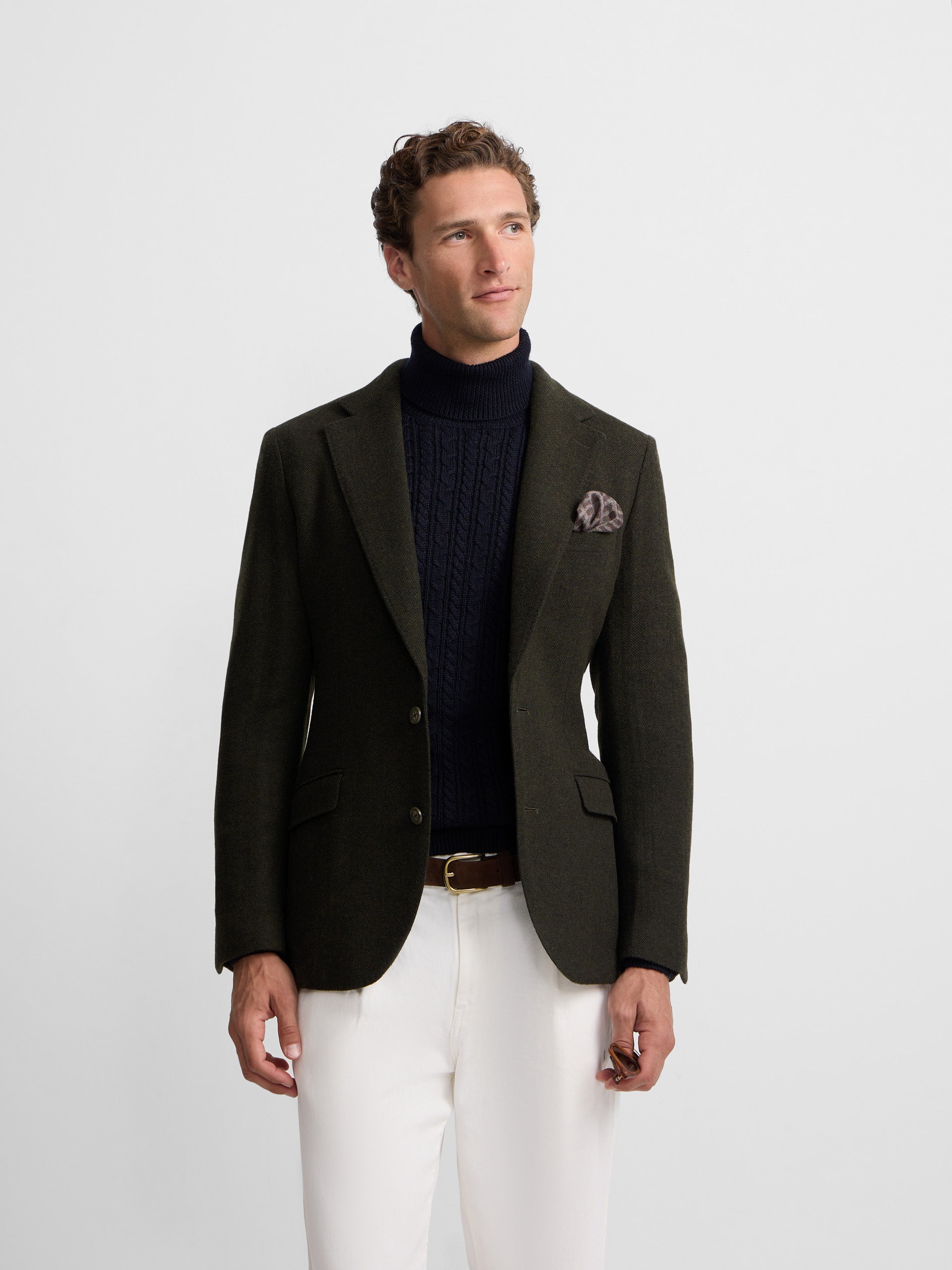 Blazer vert à chevrons