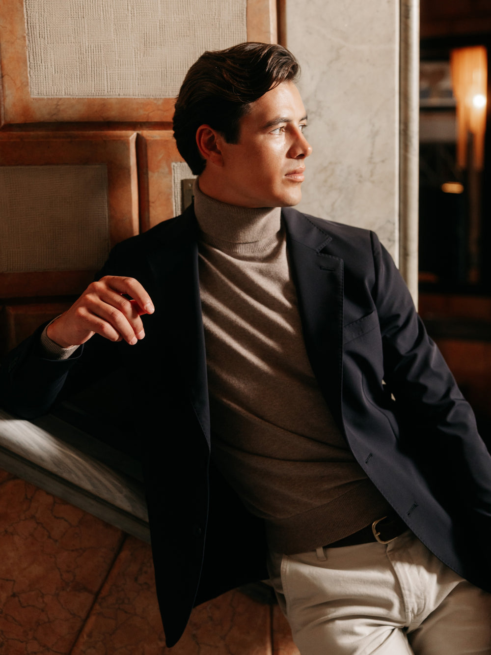 Americana tecnica azul marino