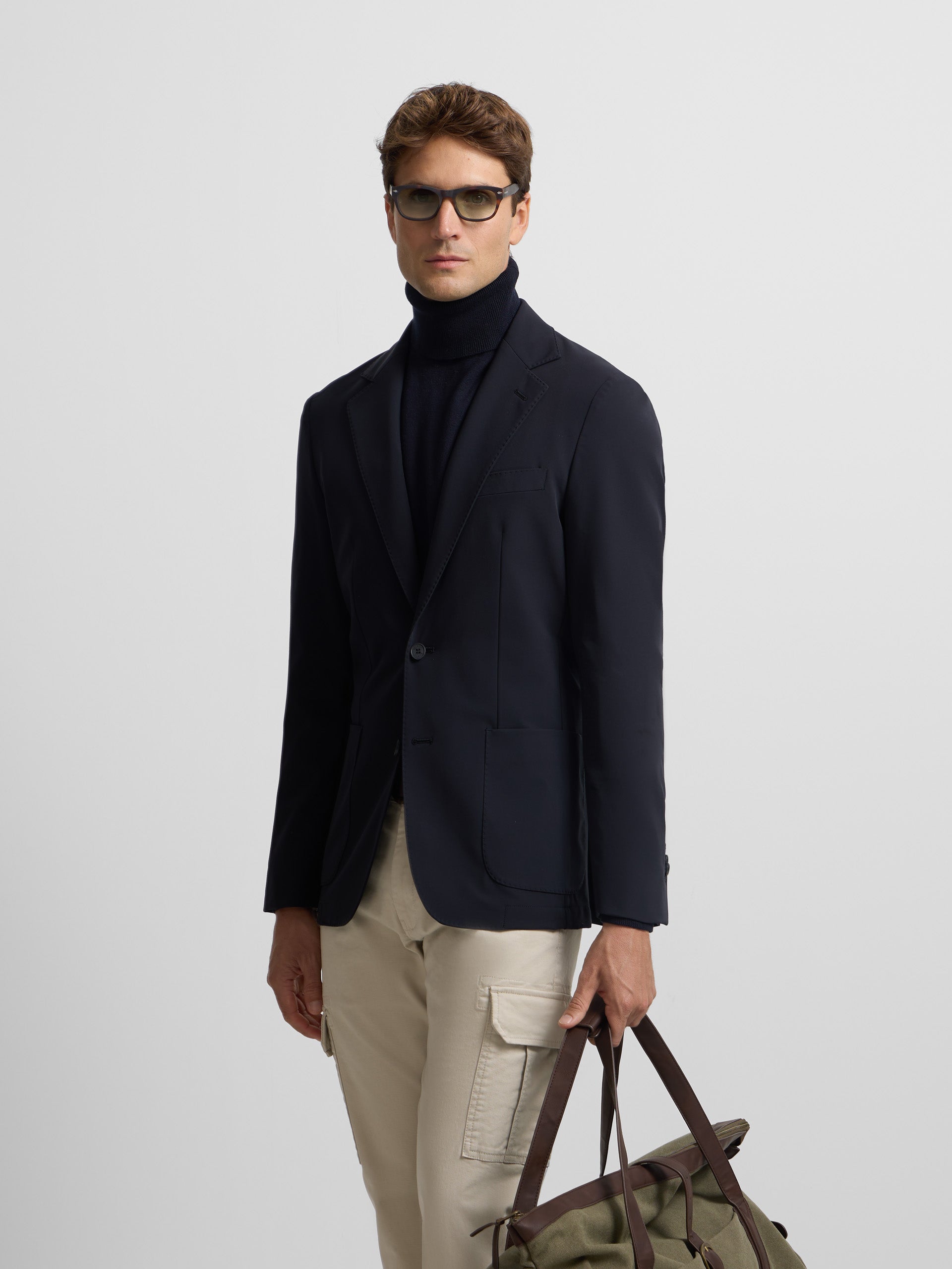 Americana tecnica azul marino