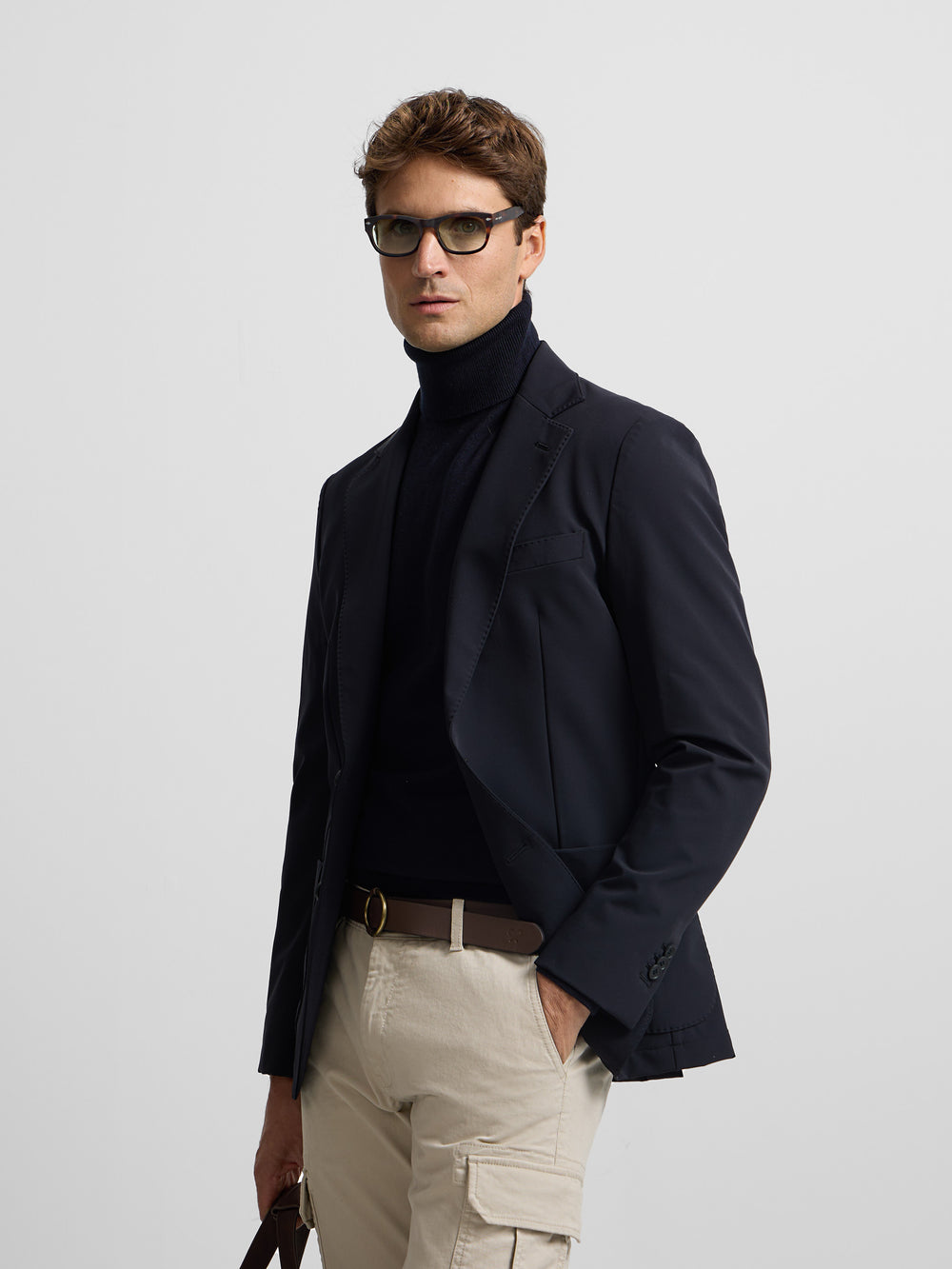 Americana tecnica azul marino