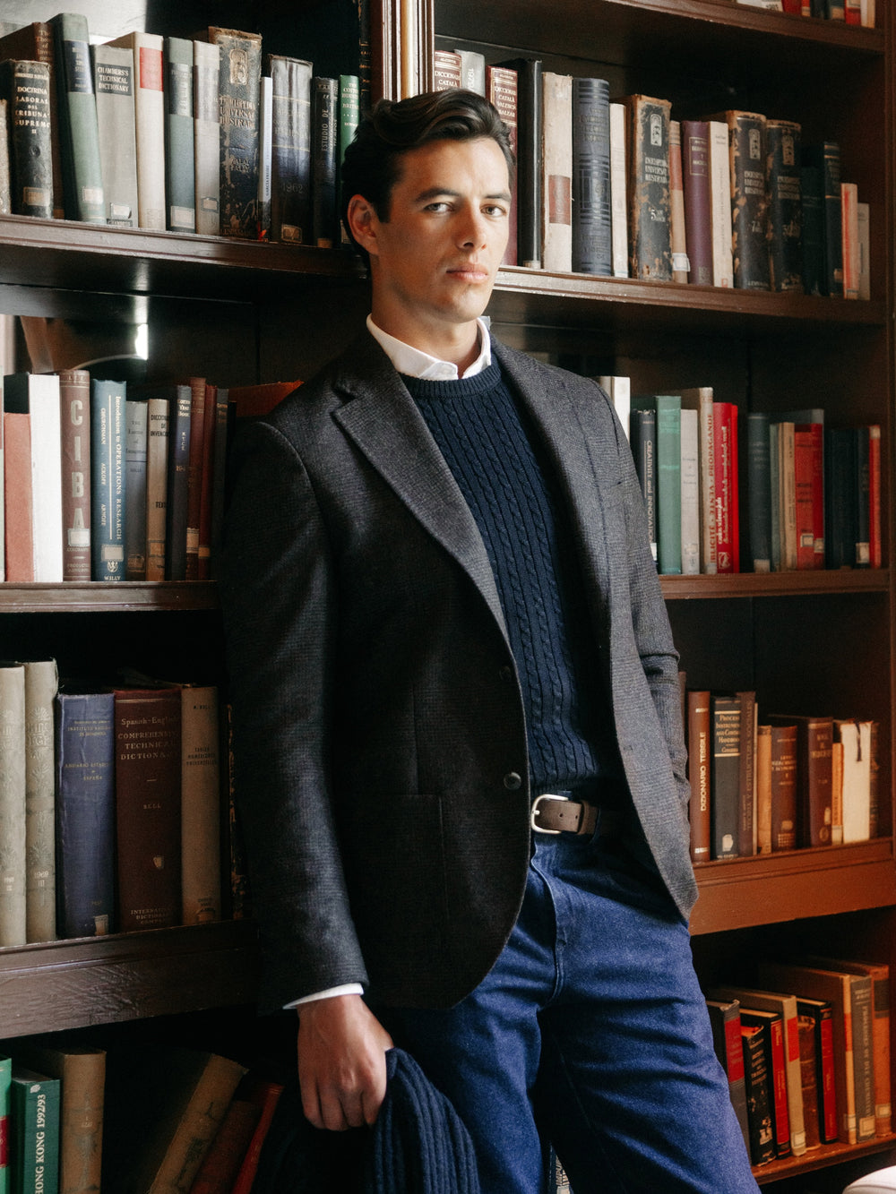 Blazer xadrez príncipe de Gales castanho