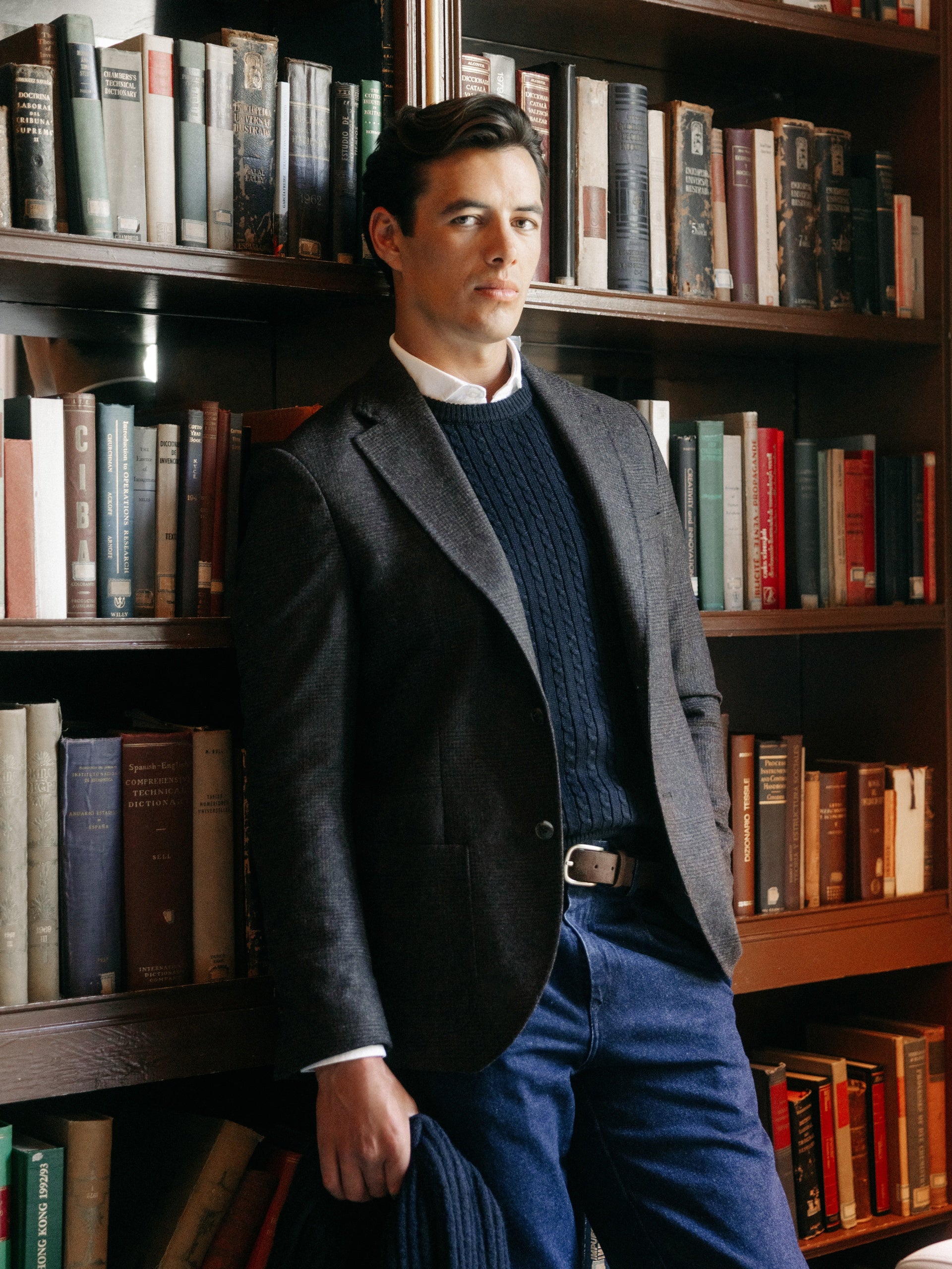 Brown Prince of Wales check blazer