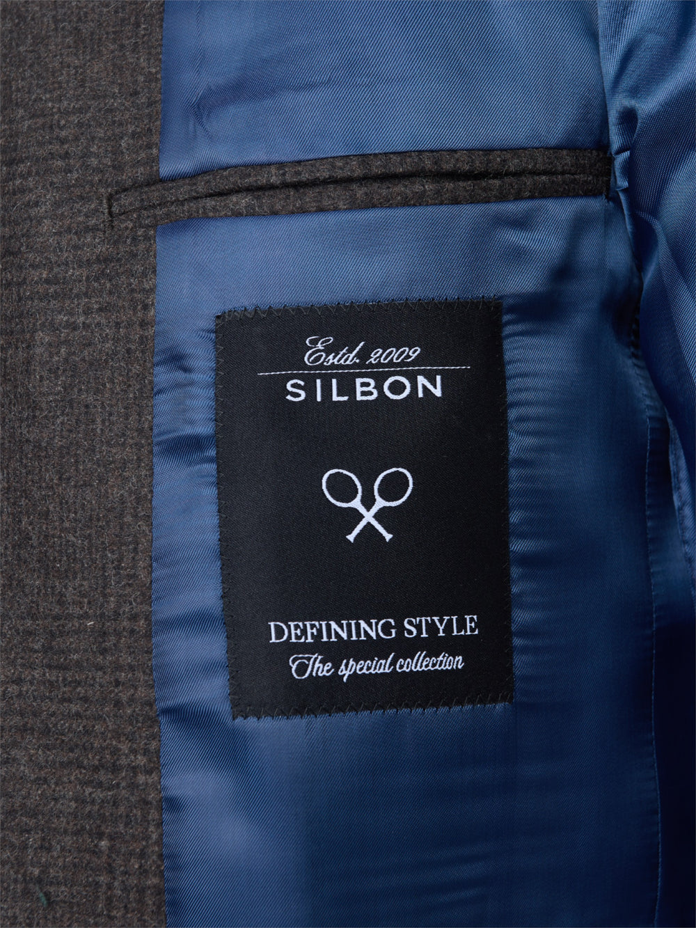 Blazer xadrez príncipe de Gales castanho