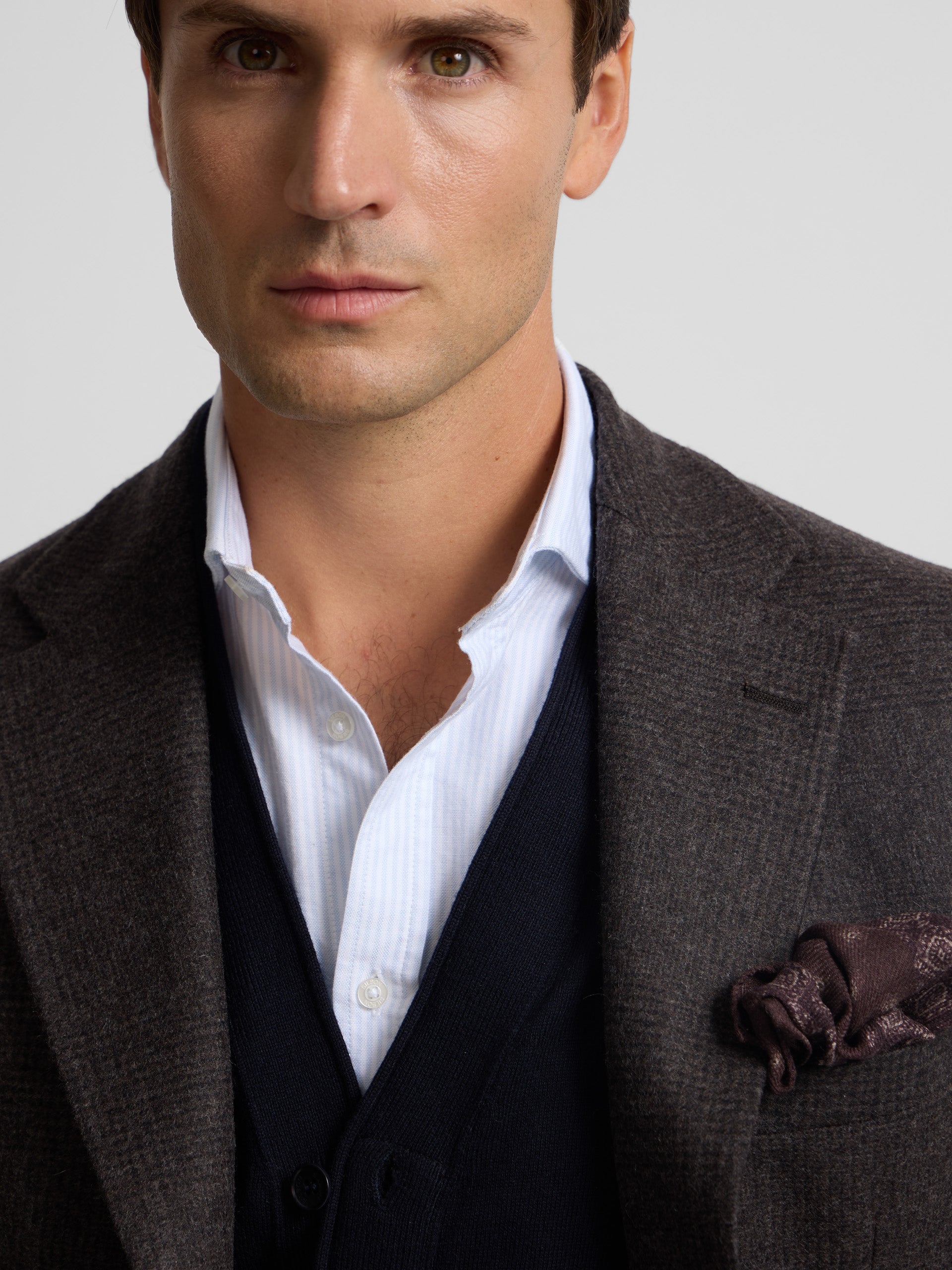 Brown Prince of Wales check blazer