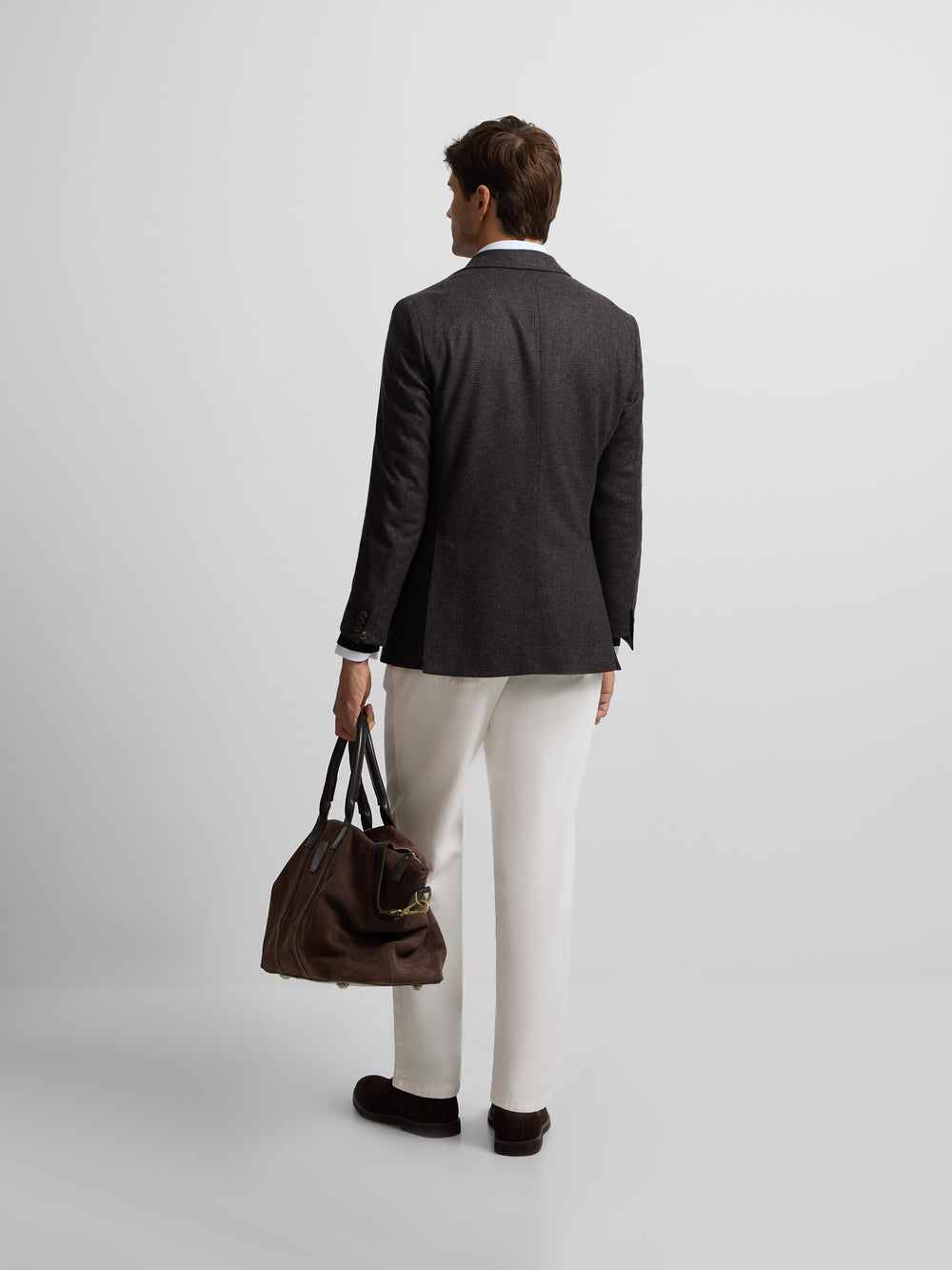 Blazer xadrez príncipe de Gales castanho