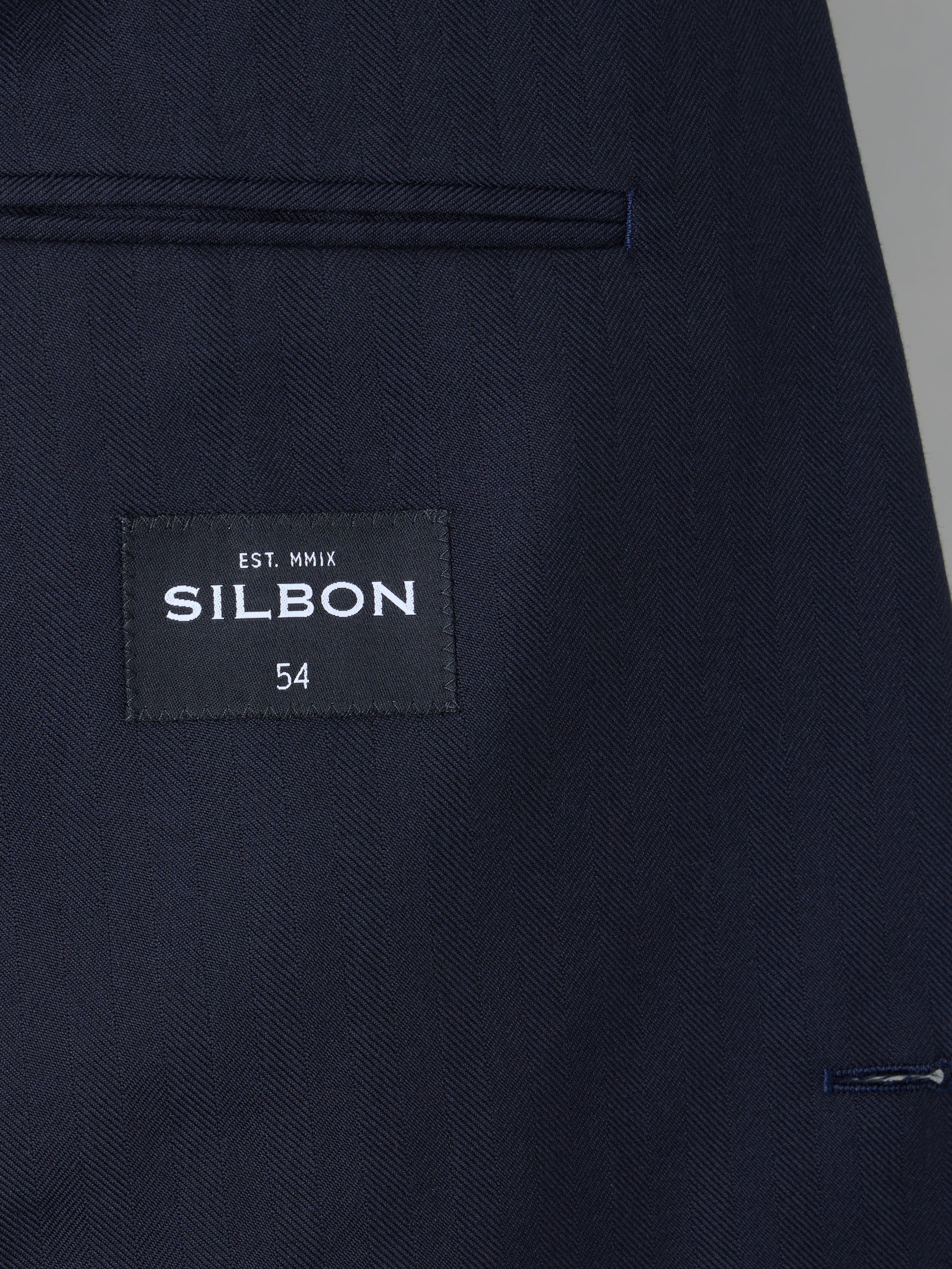 Blazer espinha de peixe azul-marinho