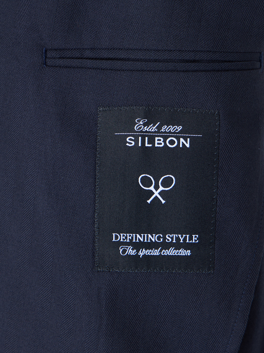 Americana espiga azul marino