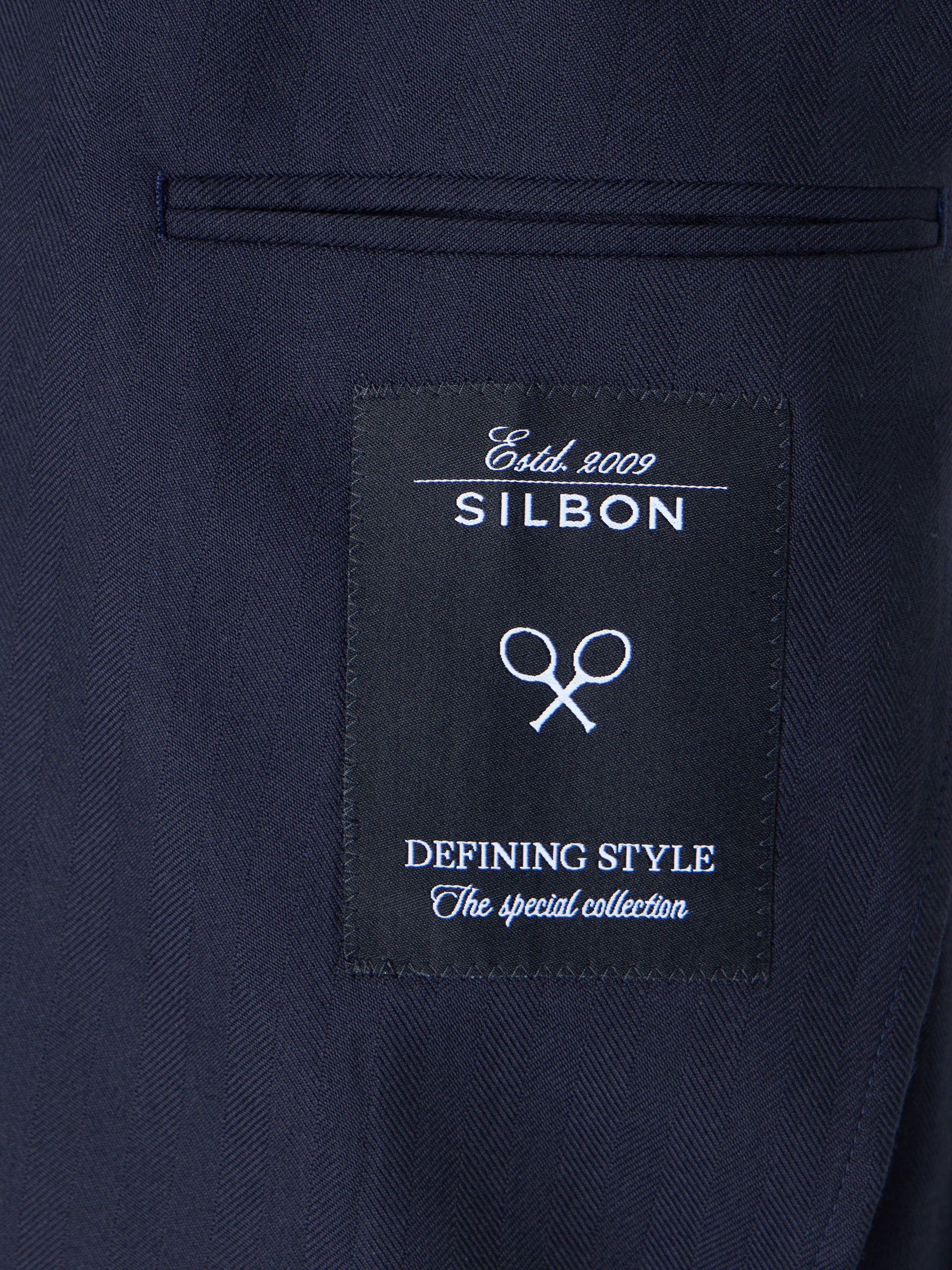 Blazer espinha de peixe azul-marinho