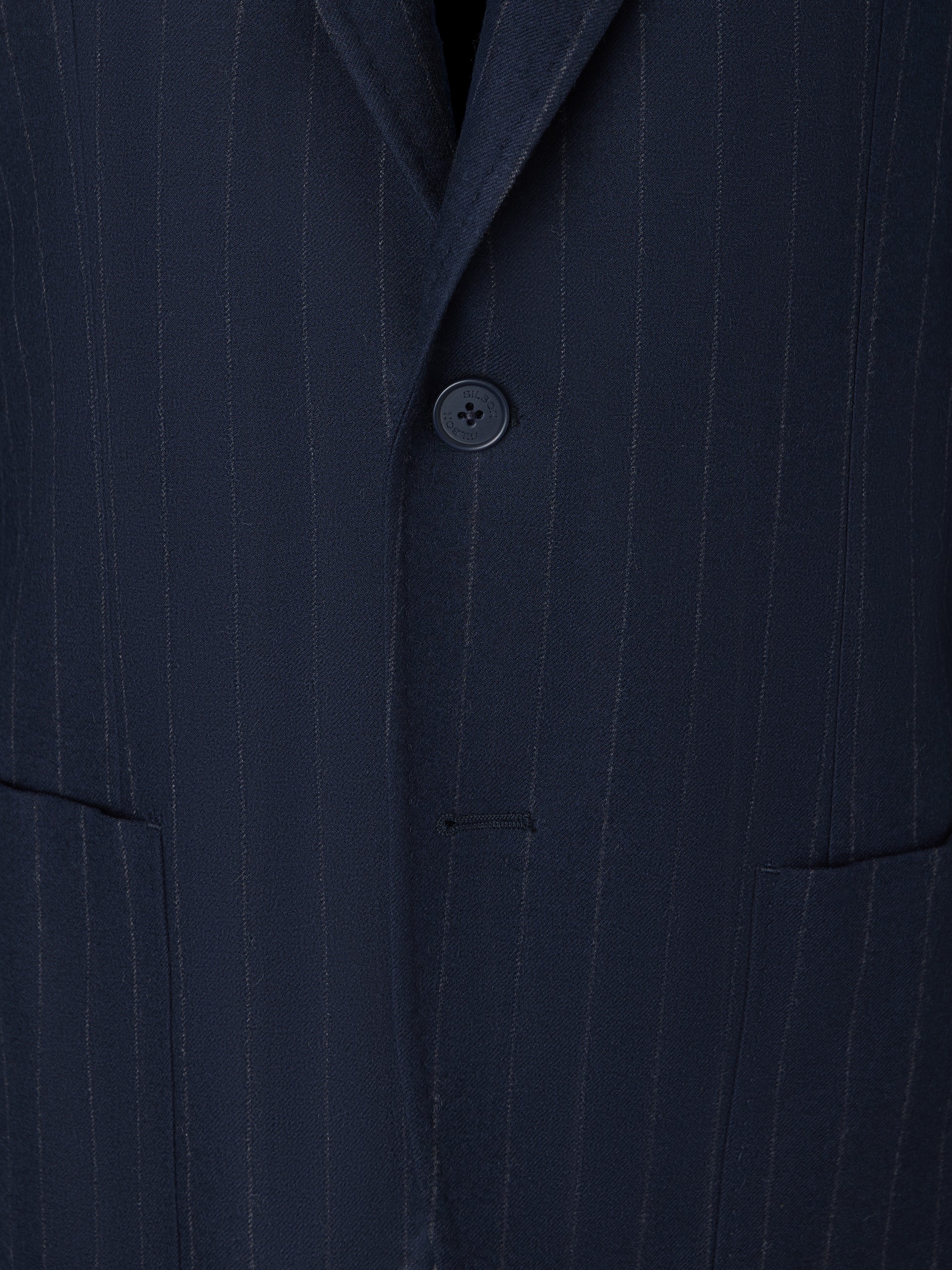 Blazer à fines rayures bleu marine