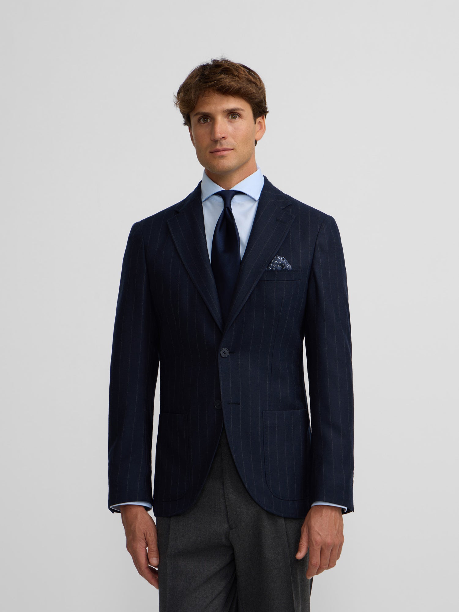 Americana raya diplomatica azul marino