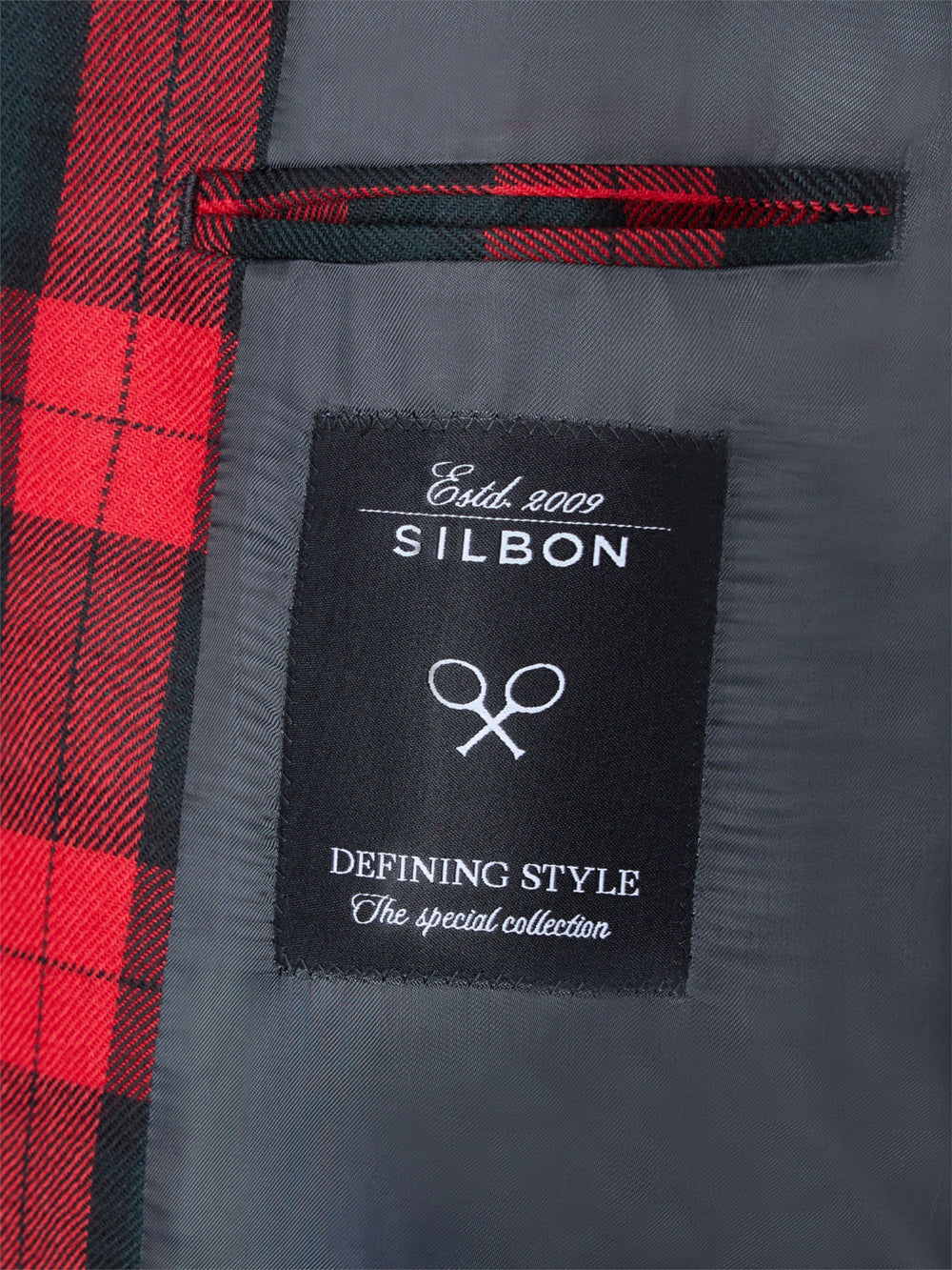 Americana cuadro tartan Ruz burdeos