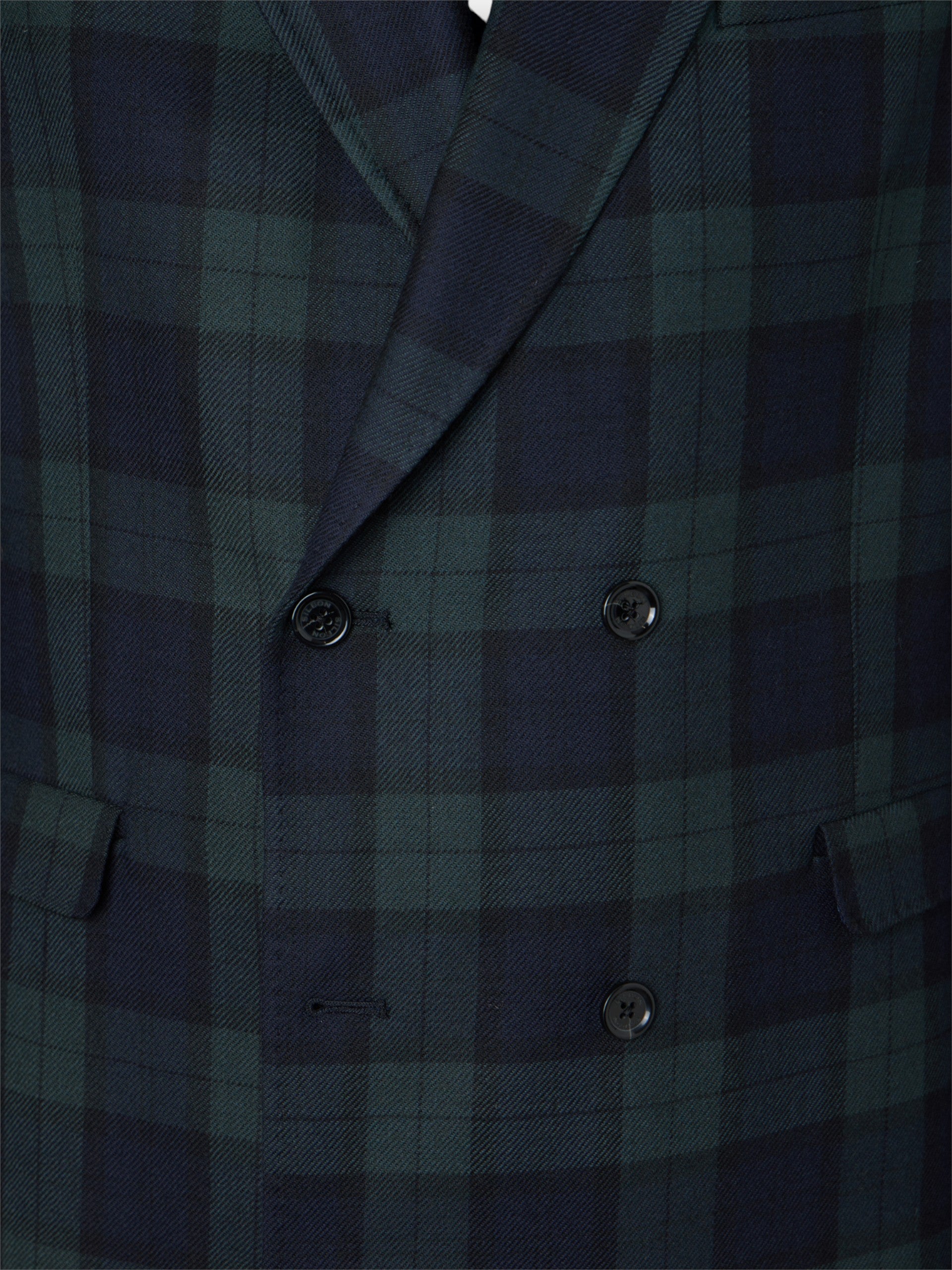 Blazer cruzado padrão tartan Ruz azul-marinho e verde