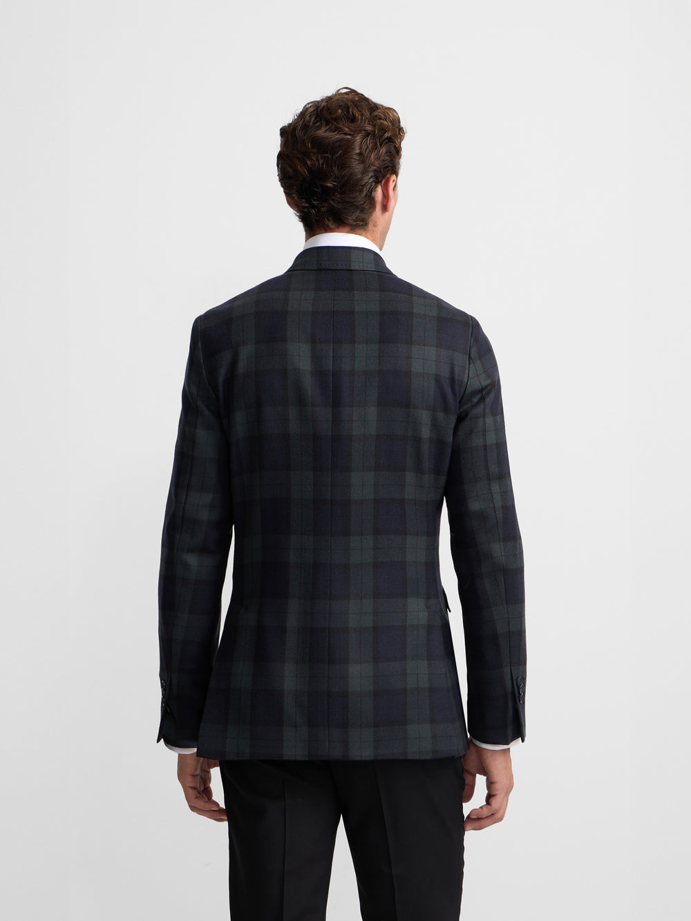 Americana cruzada cuadro tartan Ruz marino verde