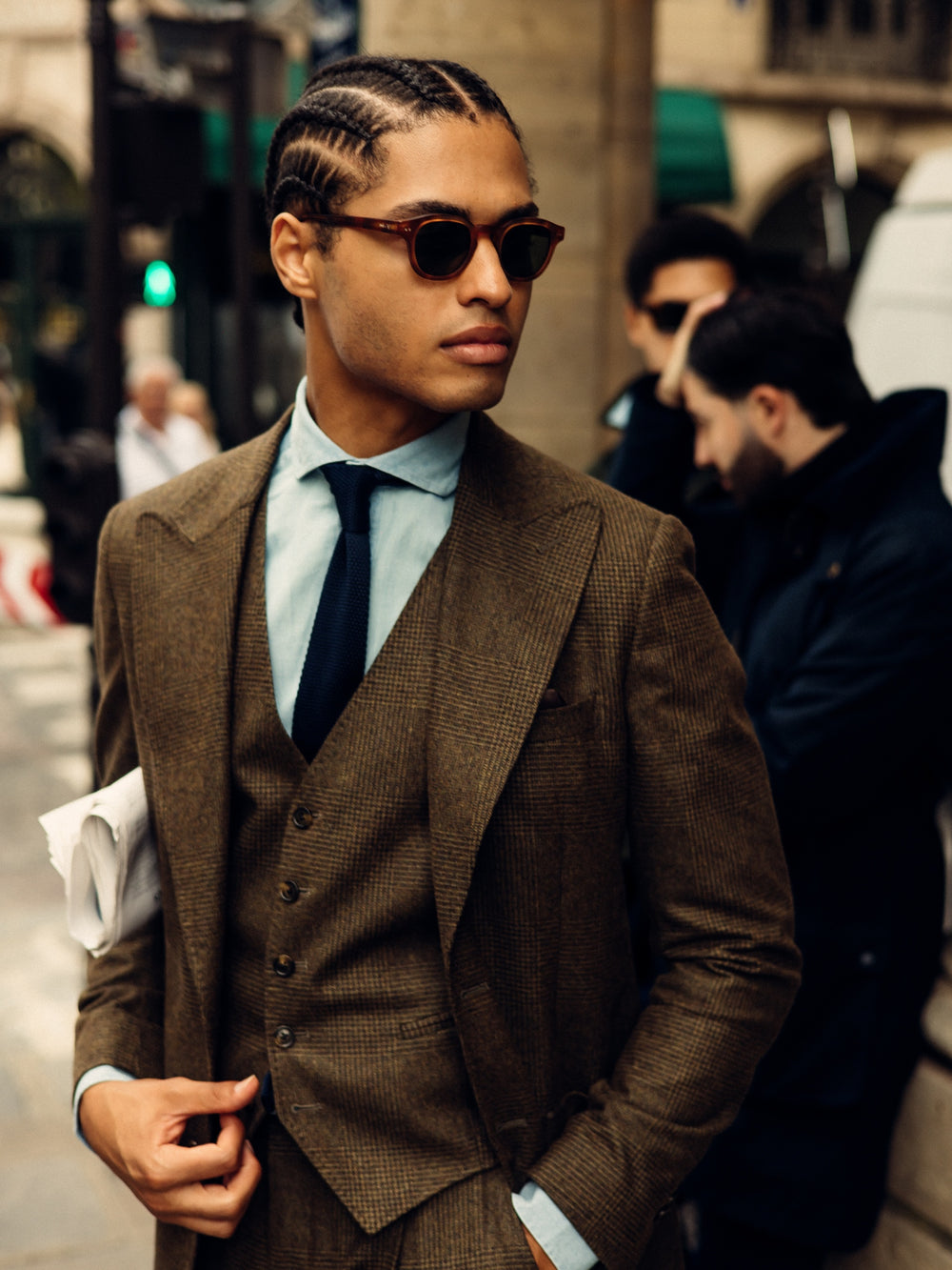 Chaleco traje unique gales verde marron