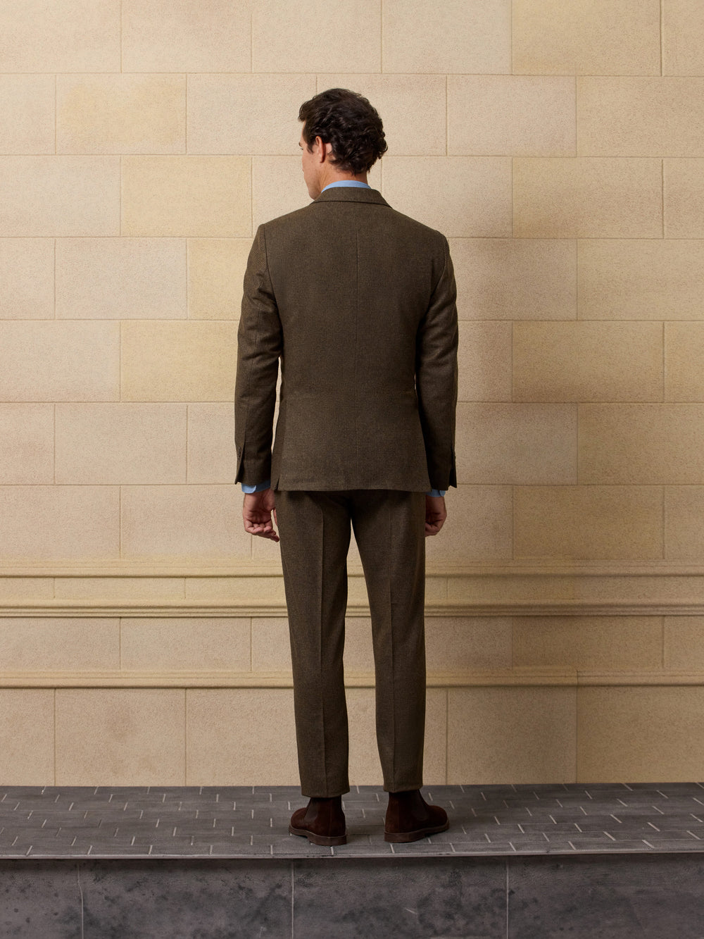 Americana traje unique gales verde marron