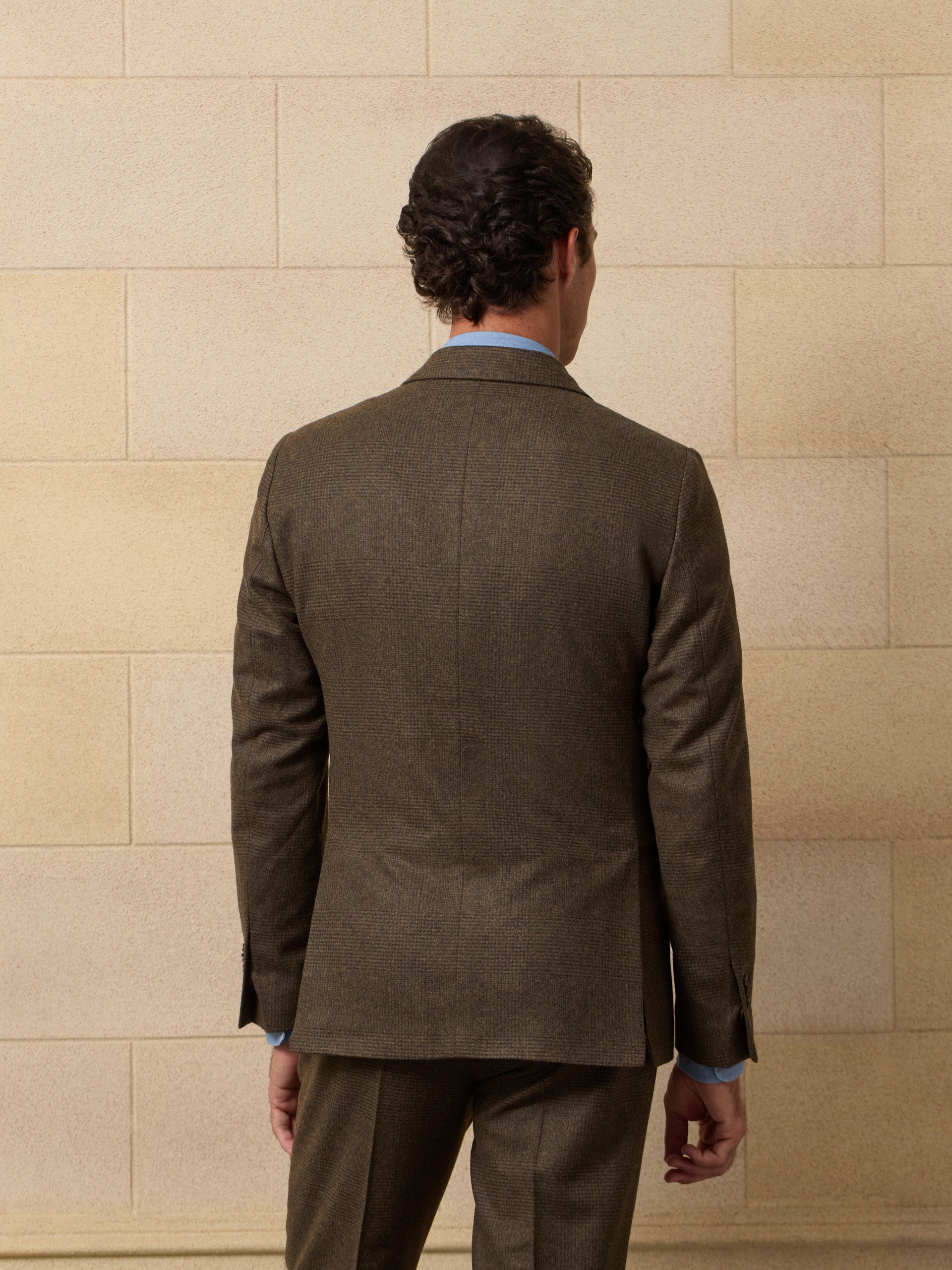 Americana traje unique gales verde marron