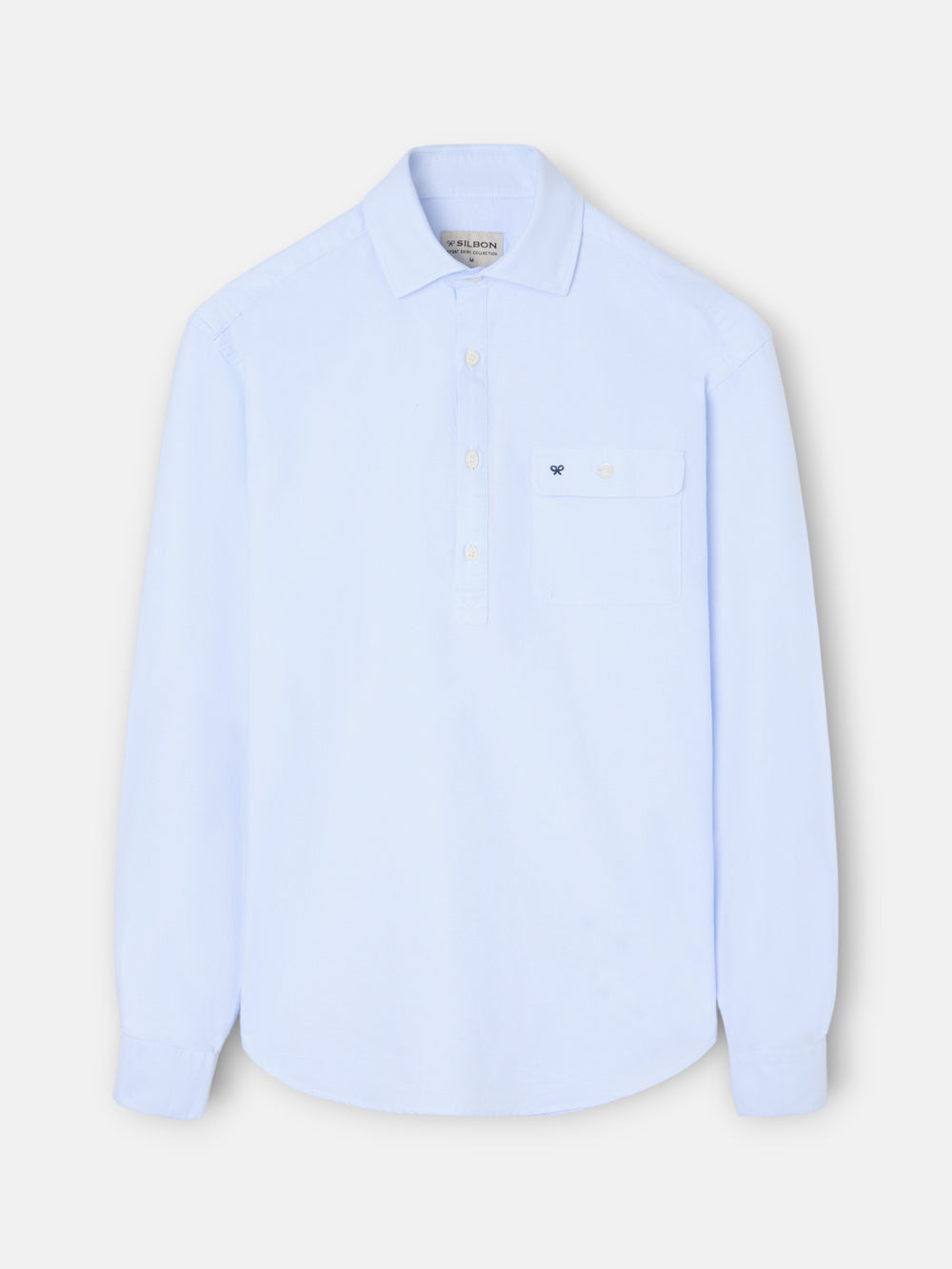 Polo sport Oxford bleu clair avec poche
