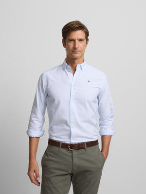Light blue striped oxford sport shirt