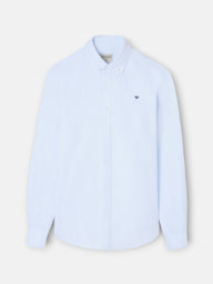 Camisa sport oxford rayas celeste